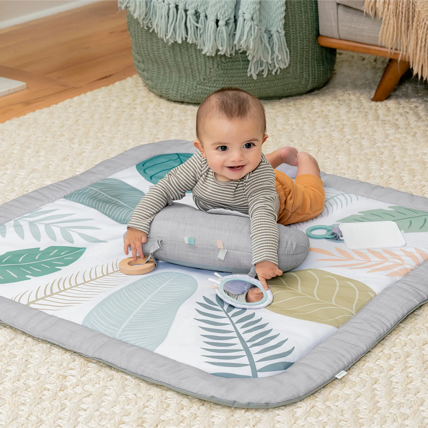Ingenuity Sprout Spot Spieldecke 101cm mit Meilensteinkarten