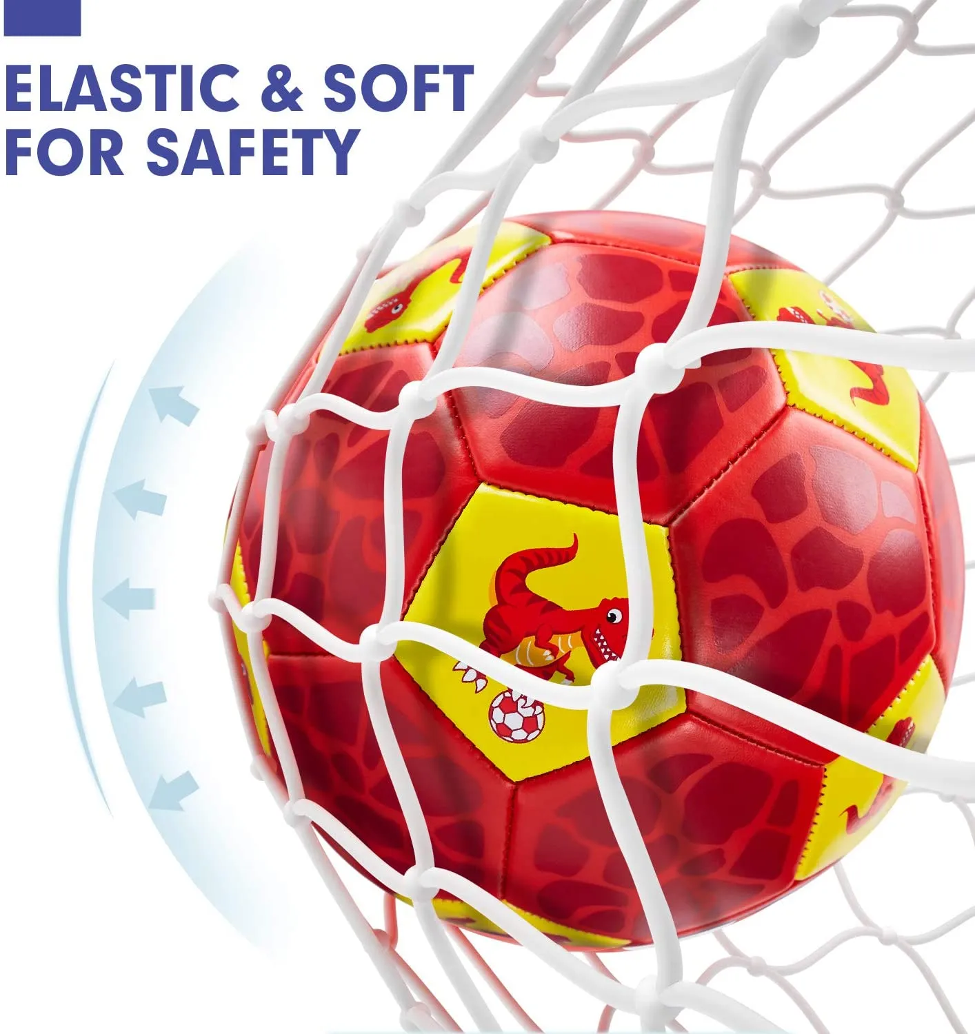 hahaland Dino Fußball Größe 3 mit Pumpe Rot Gelb