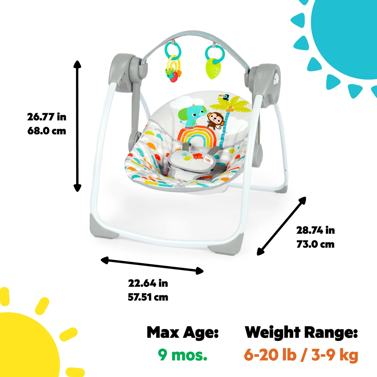 Bright Starts Playful Paradise Babyschaukel tragbar faltbar