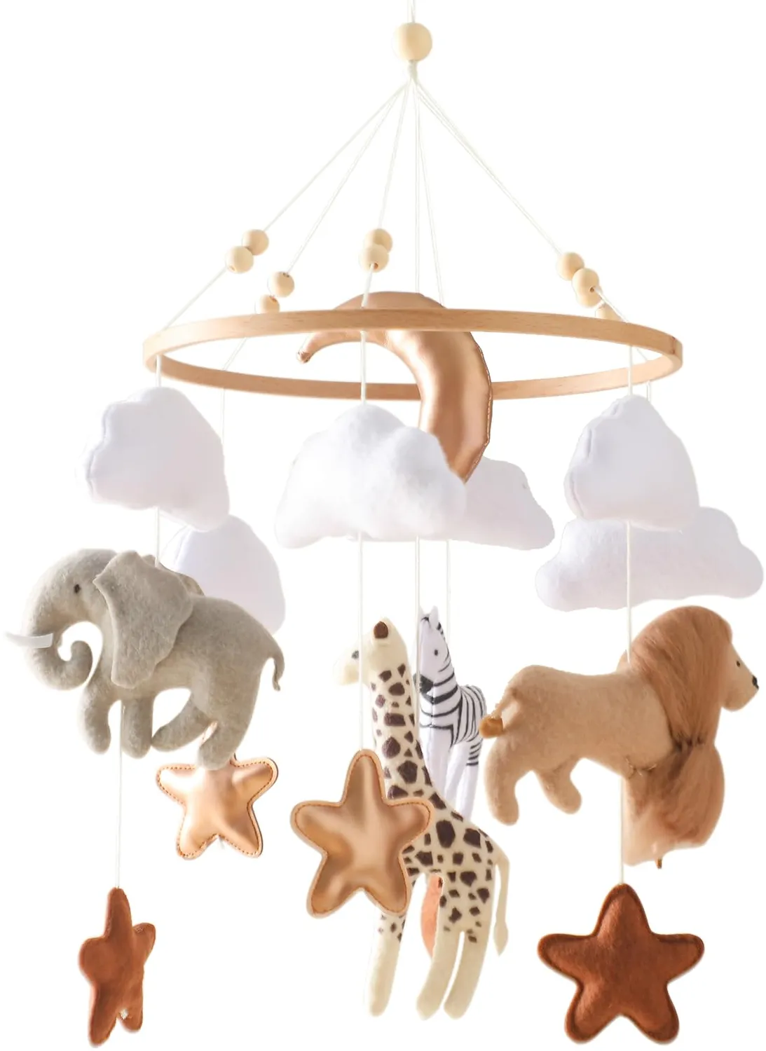 let's make Woodland Baby-Mobile Bambusreifen Waldtiere