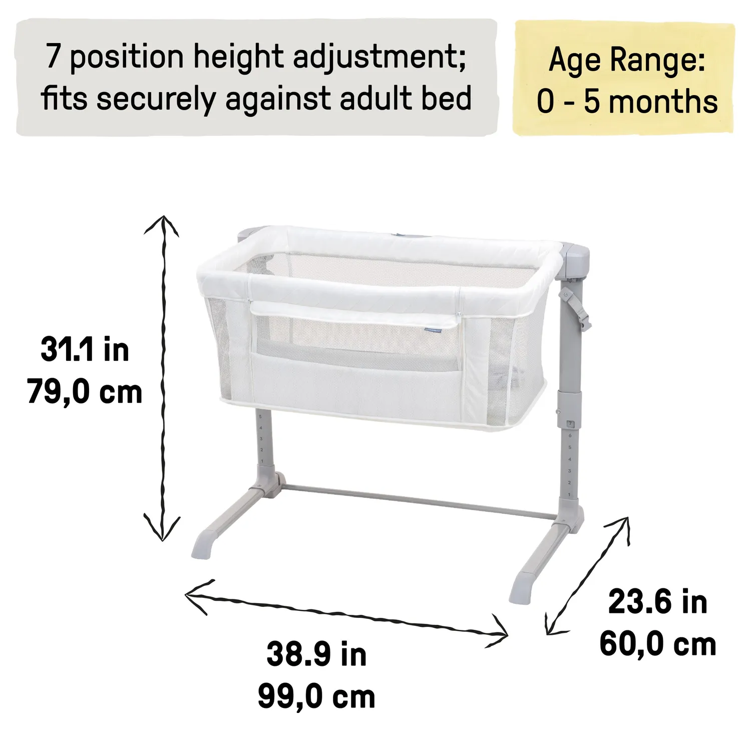Ingenuity DreamSecure 2-in-1 Beistellbett Weiß mit Pod atmungsaktiv