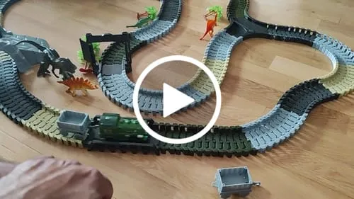 TUMAMA Dino Autorennbahn mit Auto batteriebetrieben