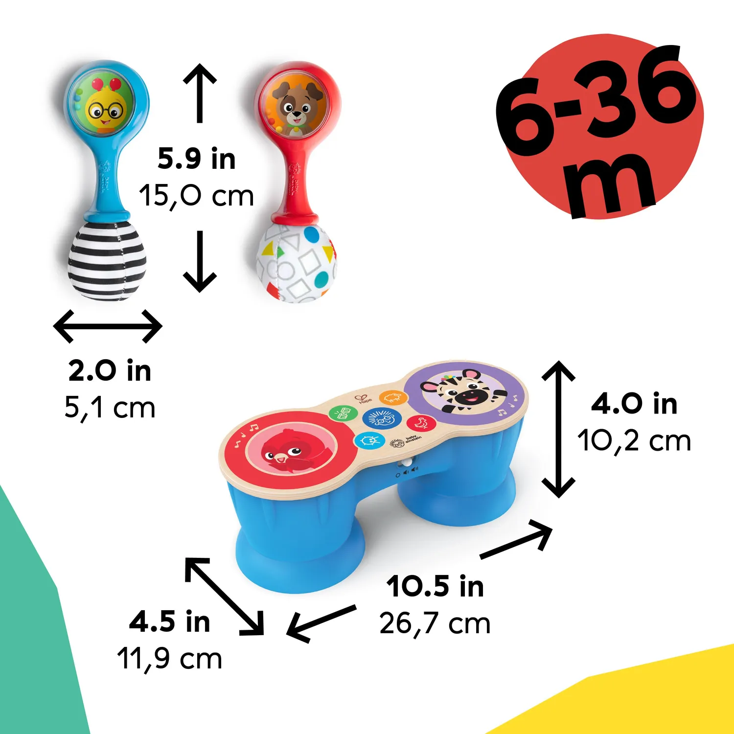 Baby Einstein First Tunes Trommel Musikspielzeug Set 3-teilig