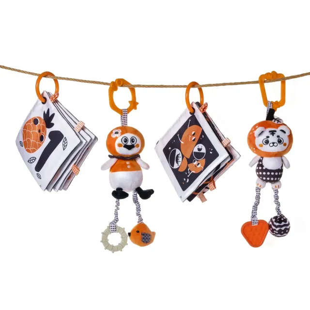 TUMAMA Black White Hängespielzeug Set Knisterbuch