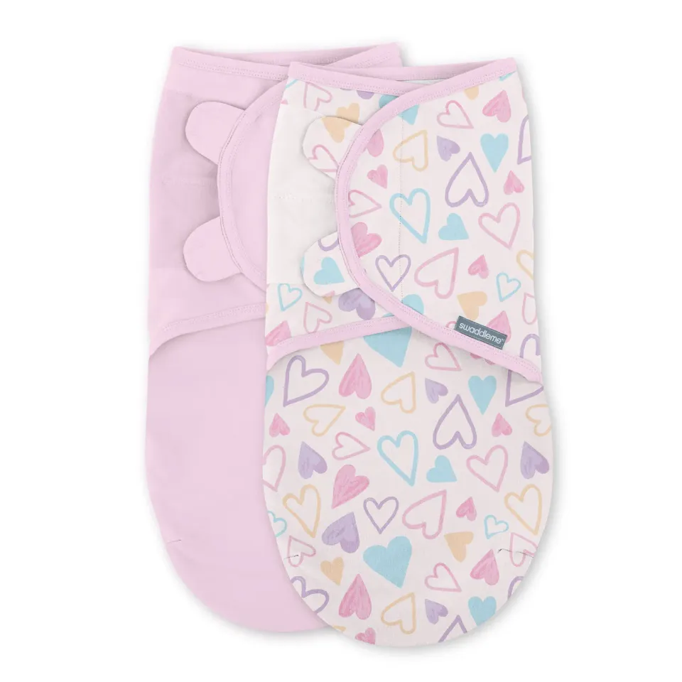 SwaddleMe Original Pucktuch SM 0-3 Monate 2er I Heart You Baumwolle