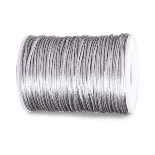 let's make Satinschnur Bastelschnur Grau 100 m 2,5 mm