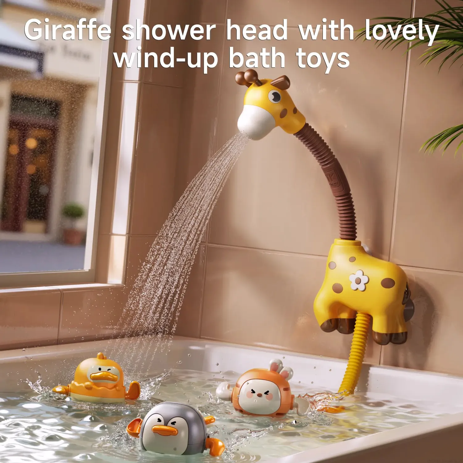 TUMAMA Giraffe Bade-Spielzeug Set mit Dusche