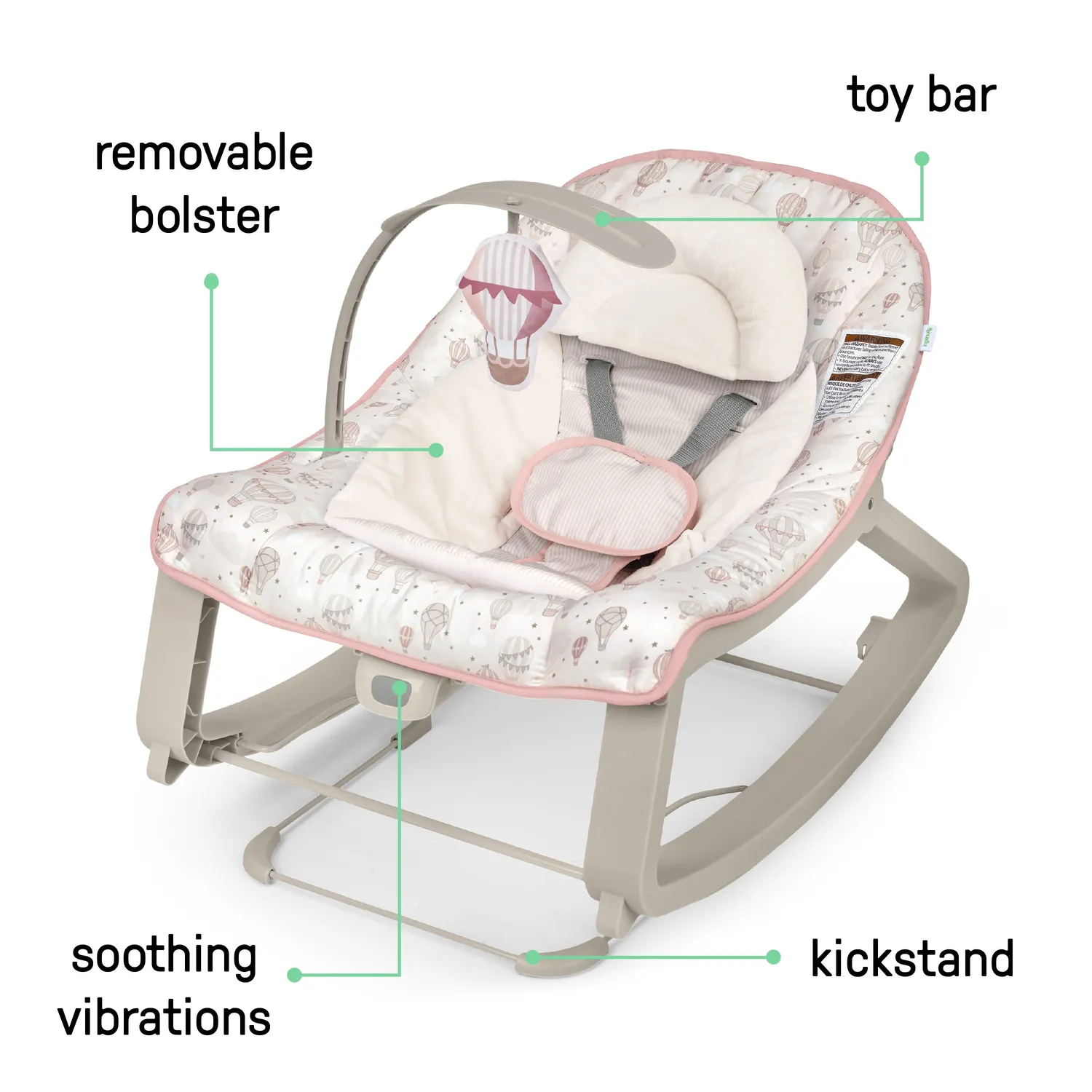 Ingenuity Keep Cozy 3-in-1 Babywippe Skye mit Vibration