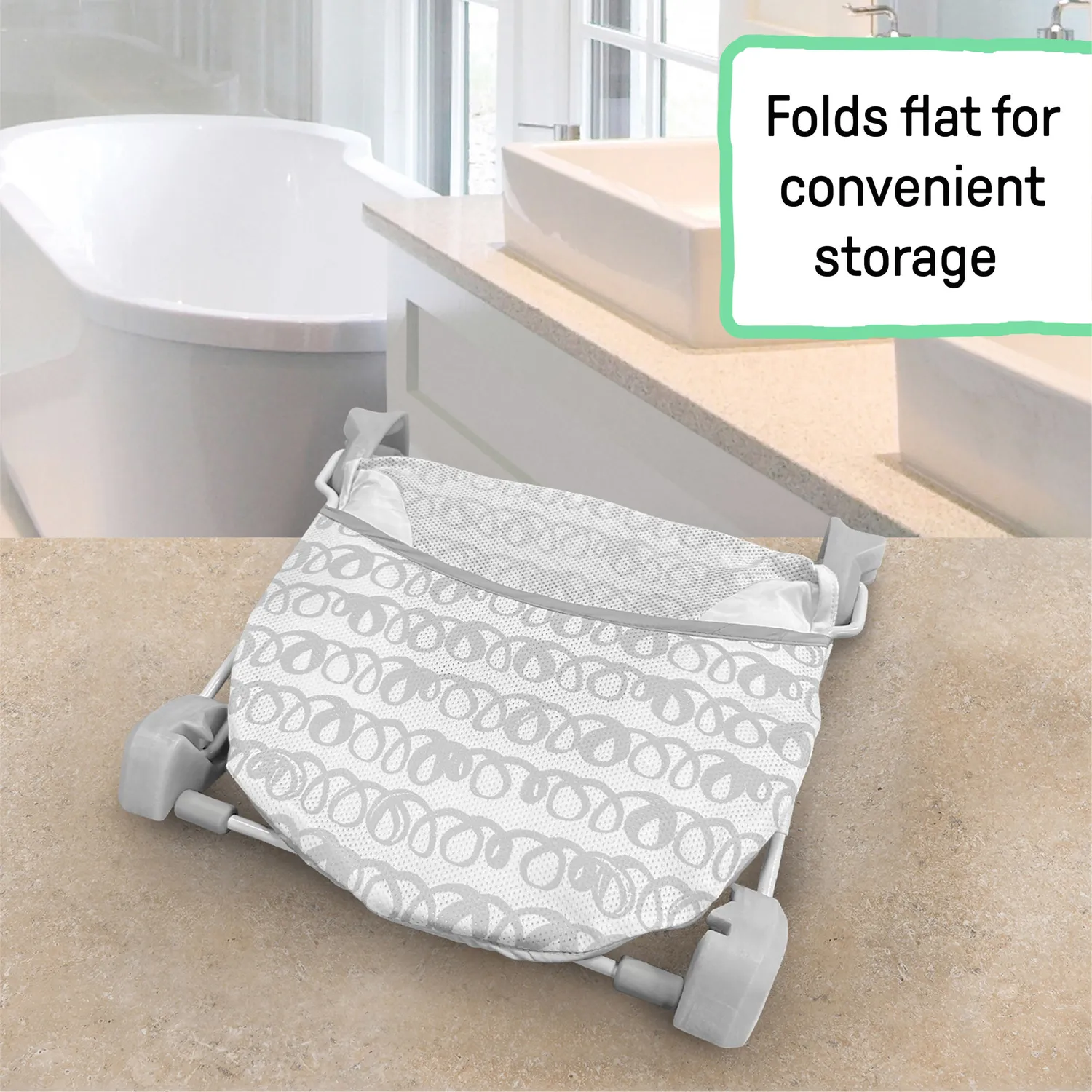 Ingenuity FoldAway Bade-Liege grau 2 Positionen