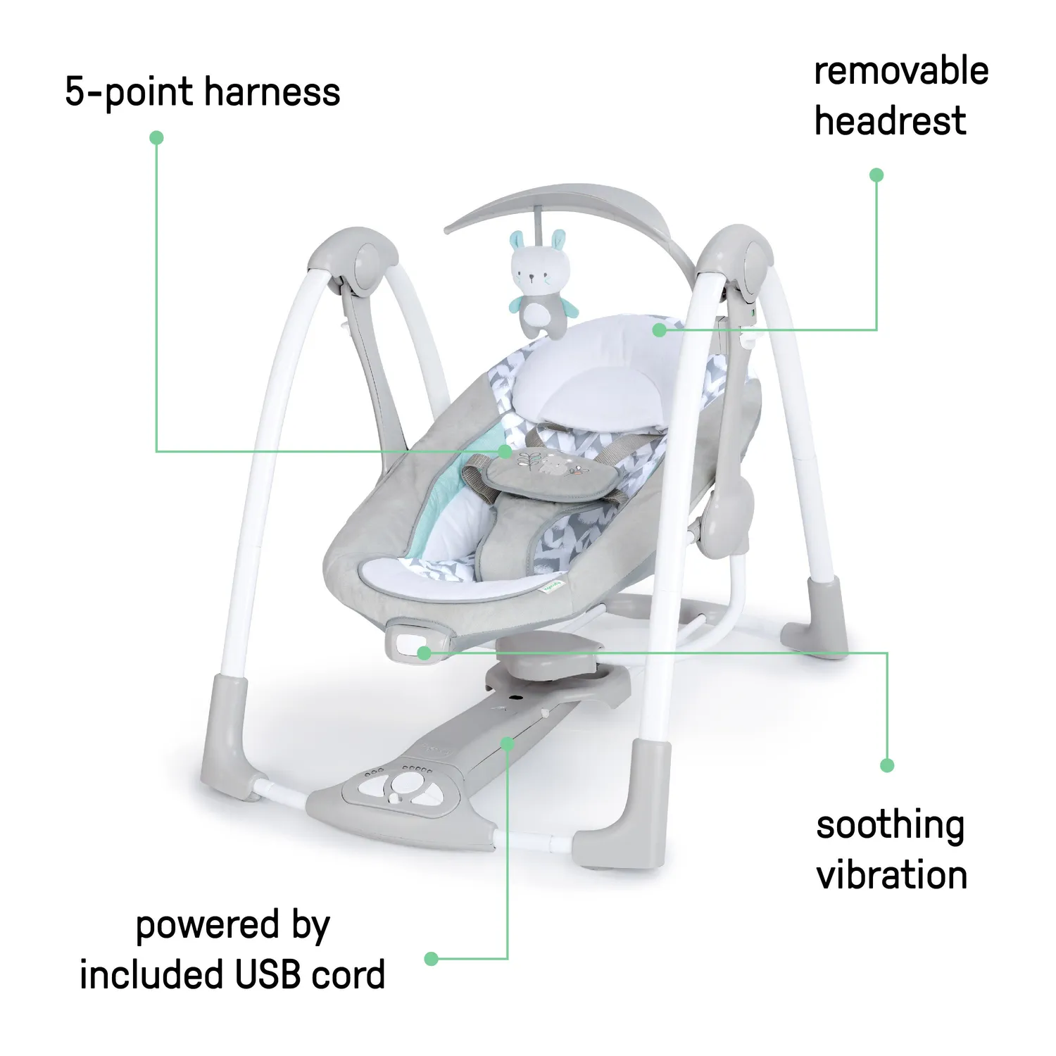 Ingenuity ConvertMe Raylan Babyschaukel 2-in-1 grau