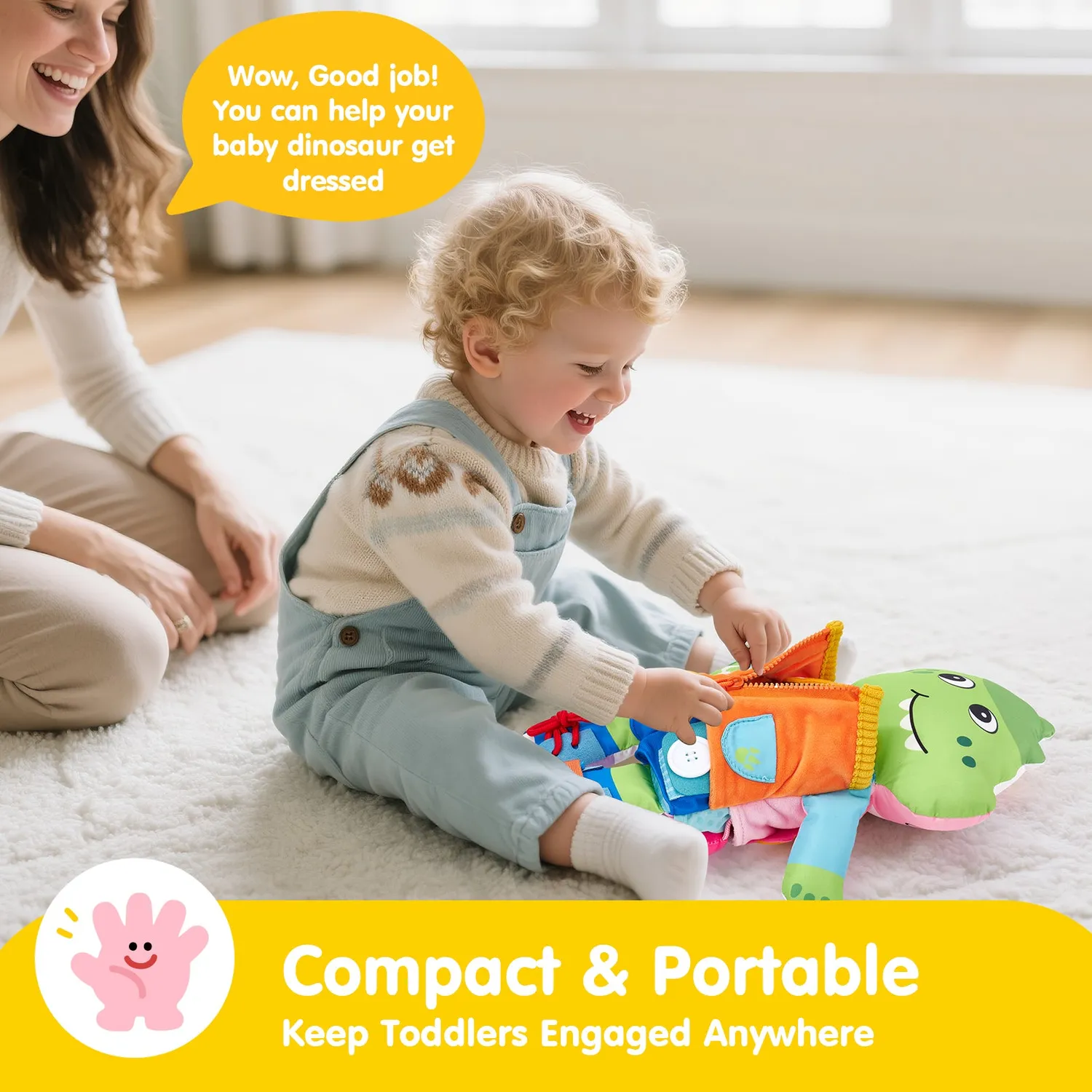 hahaland 2-in-1 Montessori Busy Doll Wendepuppe