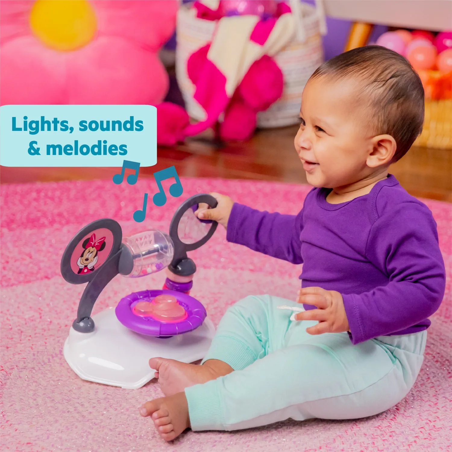 Bright Starts Minnie Mouse Go Go Bows Lauflernwagen pink