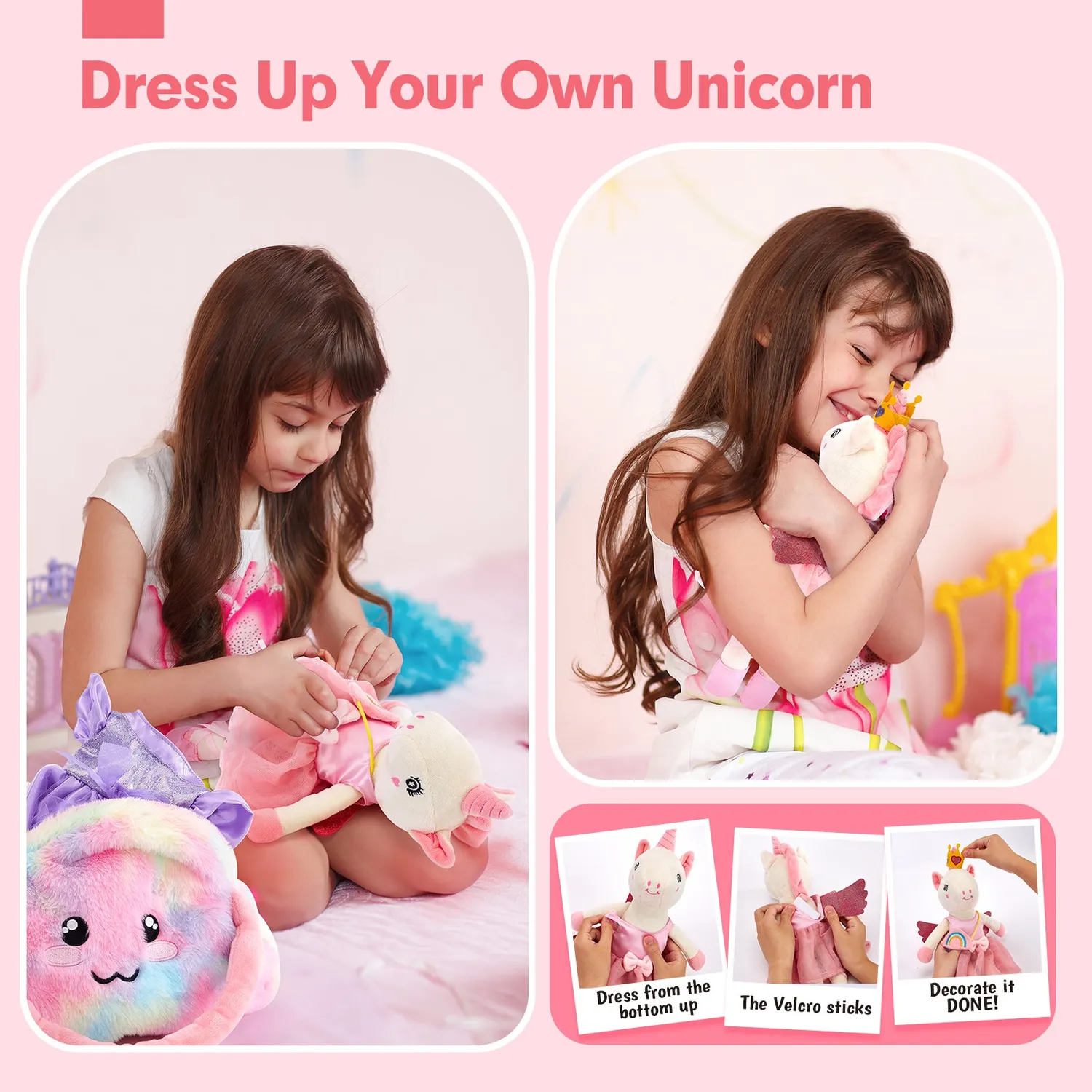 hahaland Ballerina Einhorn Anziehpuppe 40 cm 10-in-1