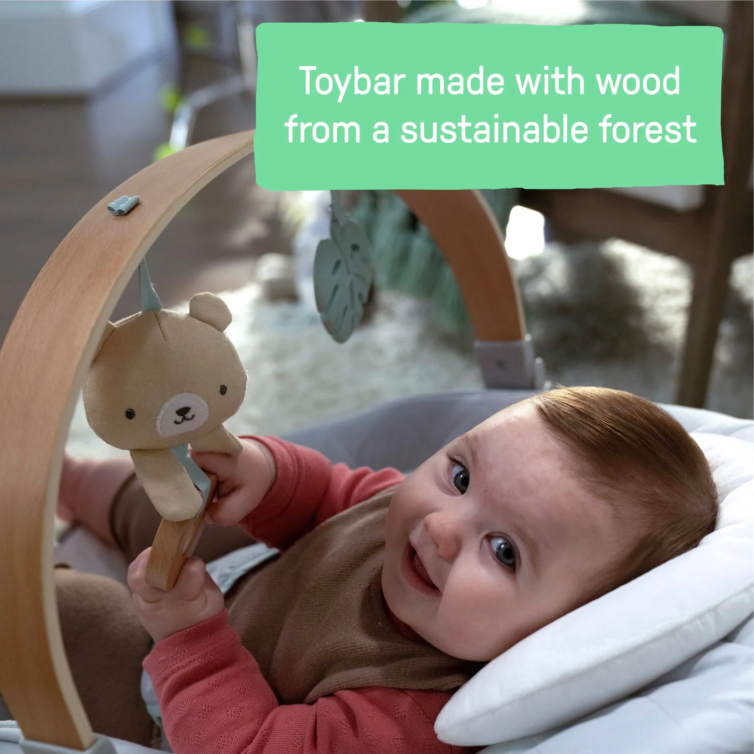 Ingenuity Cozy Spot Babywippe Bouncer mit Holz