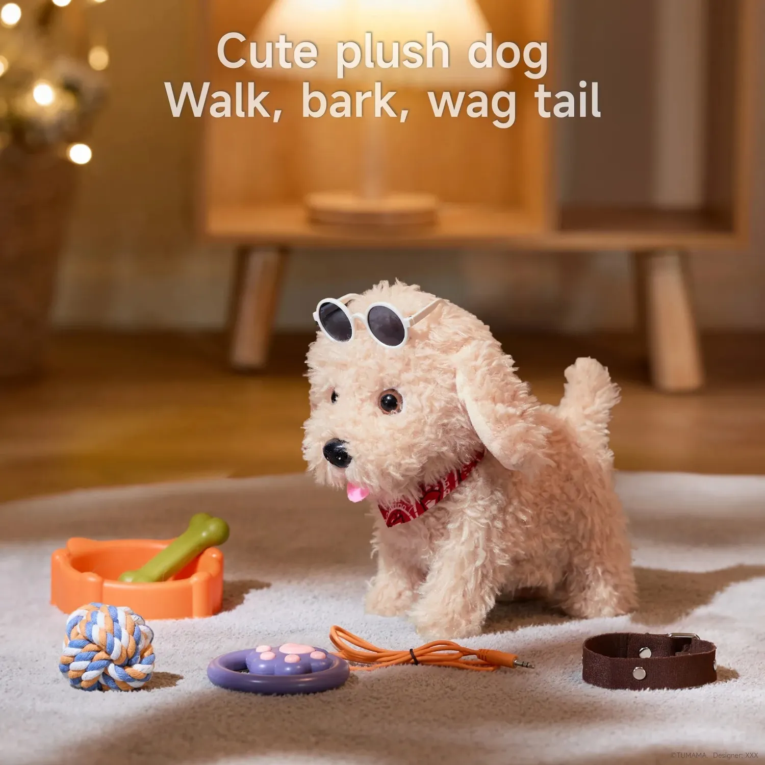 TUMAMA Laufhund Interaktives Plüsch-Spielzeug Leine