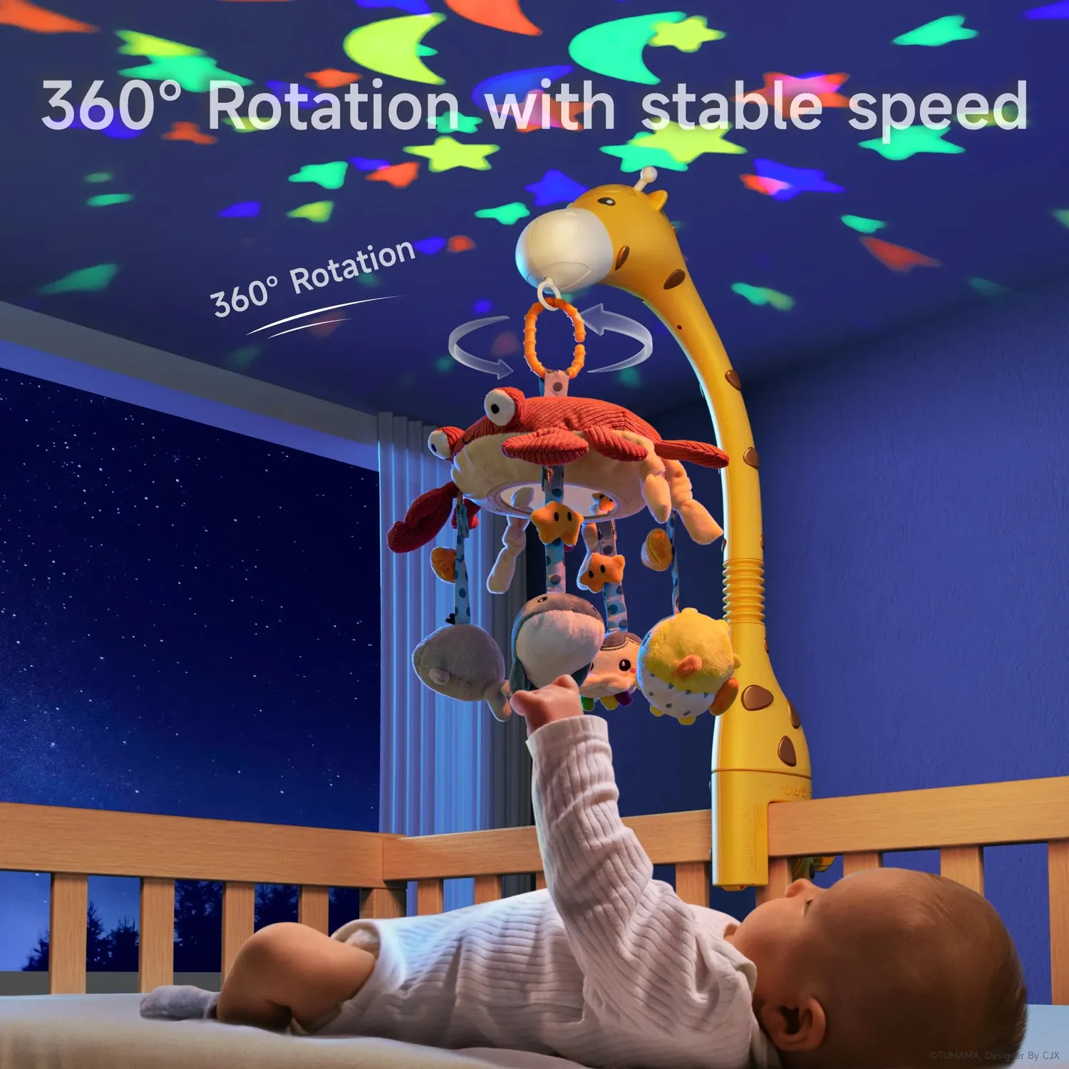 TUMAMA Baby Mobile mit Licht, Musik und Bluetooth