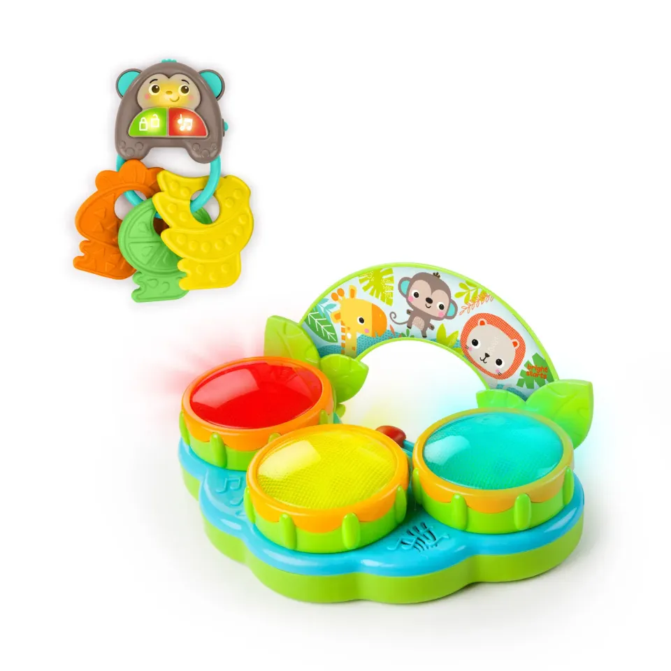 Bright Starts Safari Sounds Spielzeugset 2-tlg mit Trommel und Schlüsseln