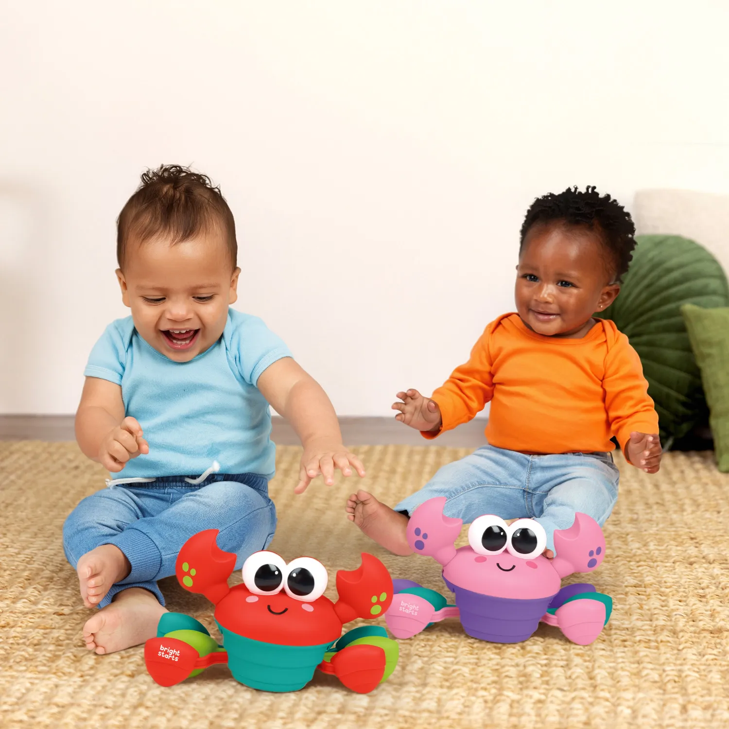 Bright Starts Rockin Crawling Crab Krabbelspielzeug Pink mit Musik