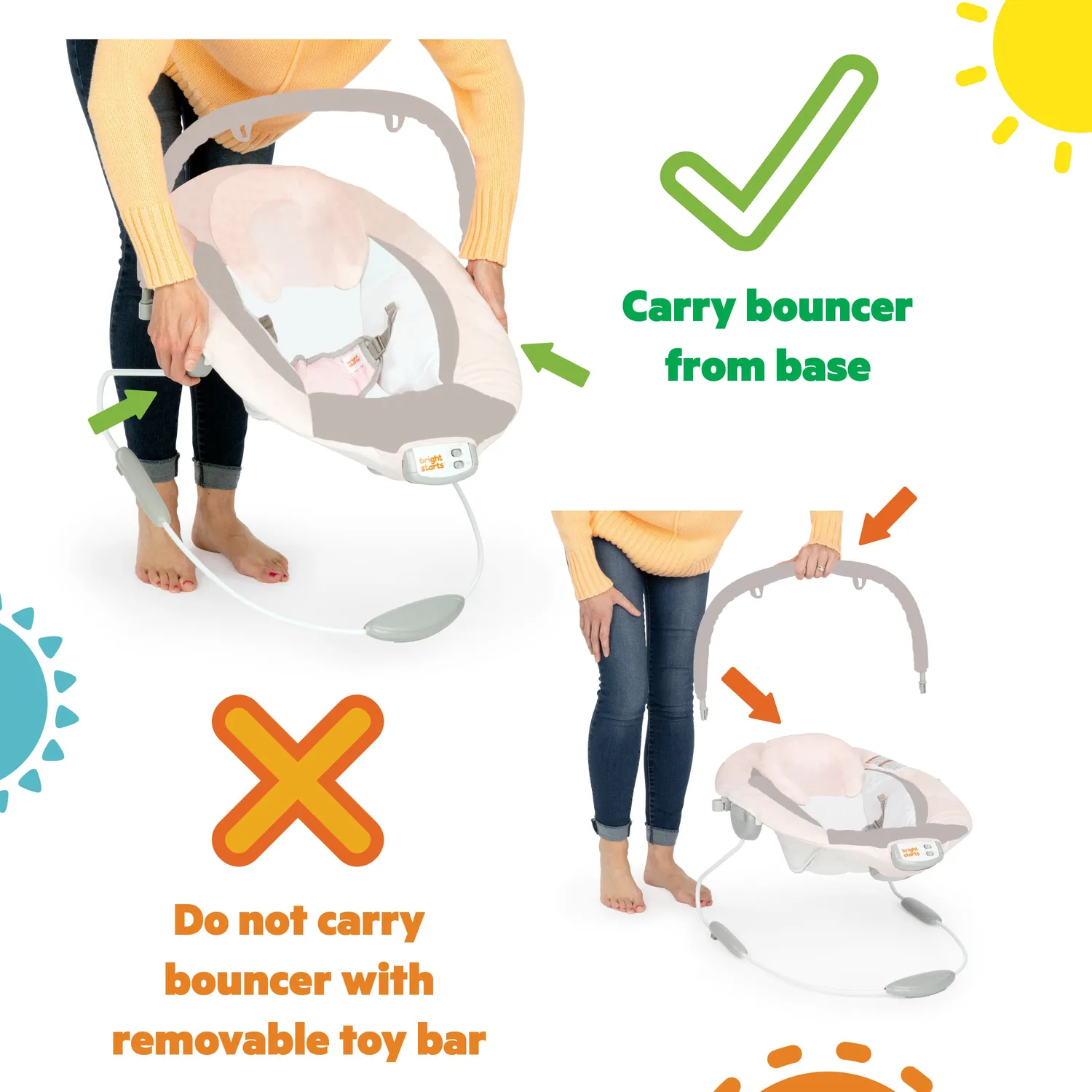 Bright Starts Happy Safari Babywippe mit Vibration 0-6 Monate