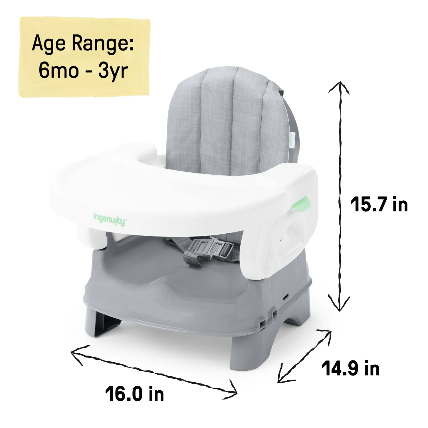 Ingenuity Deluxe Comfort Folding Sitzerhöhung grau