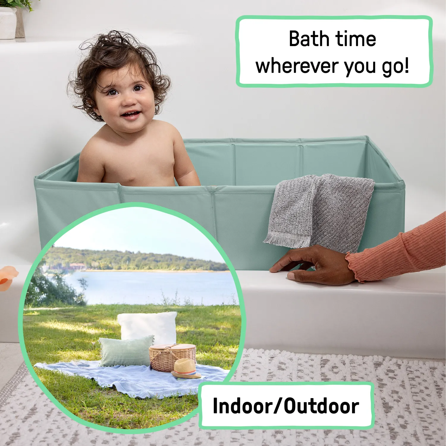 Ingenuity Tuckaway Babybadewanne faltbar Sage