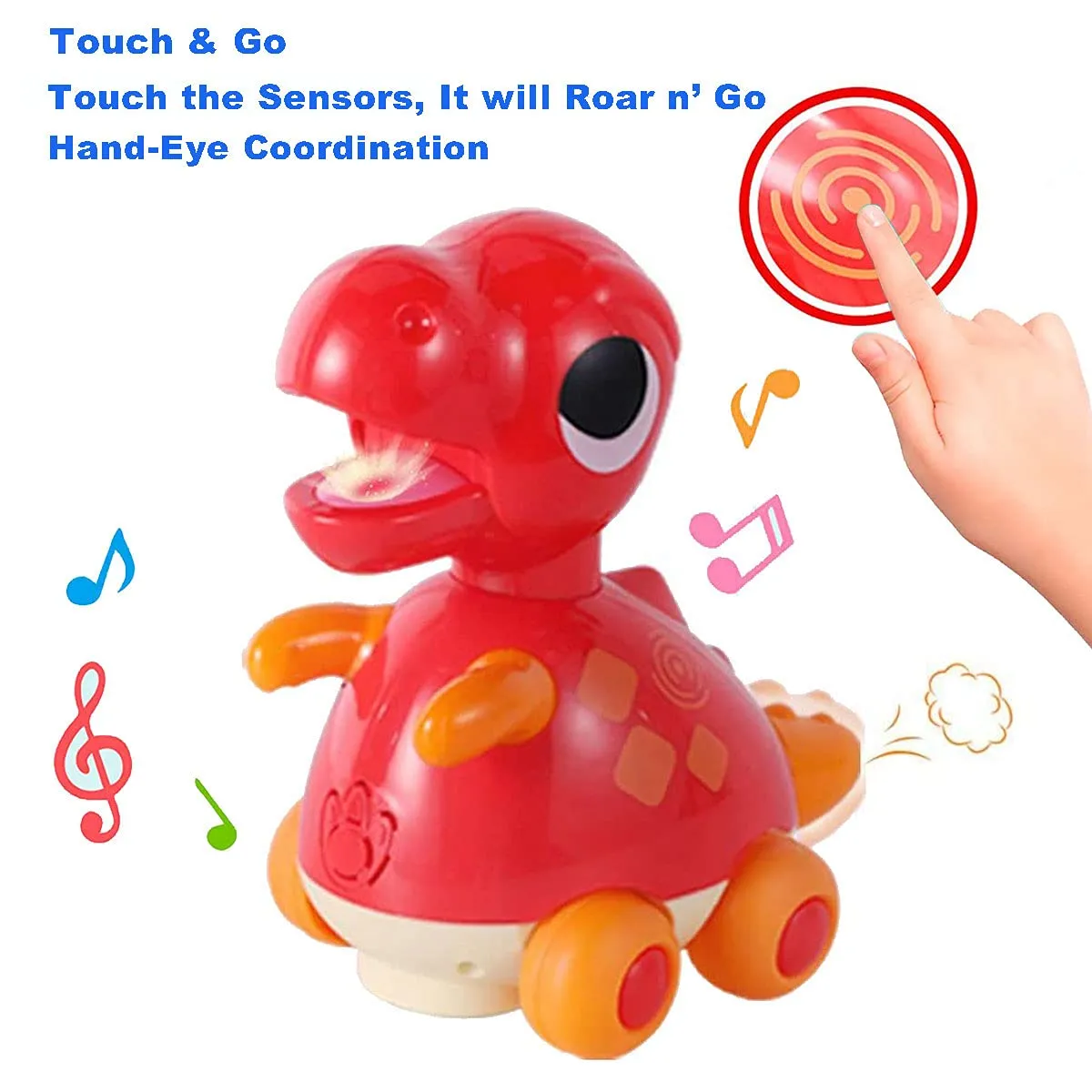 HOLA Cute Tyrannosaurus Touch & Go Krabbeldino mit Licht