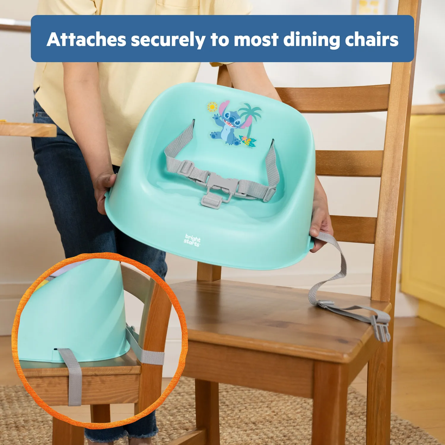 Bright Starts Disney Baby My Spot Booster Sitzerhöhung Stitch Hellblau