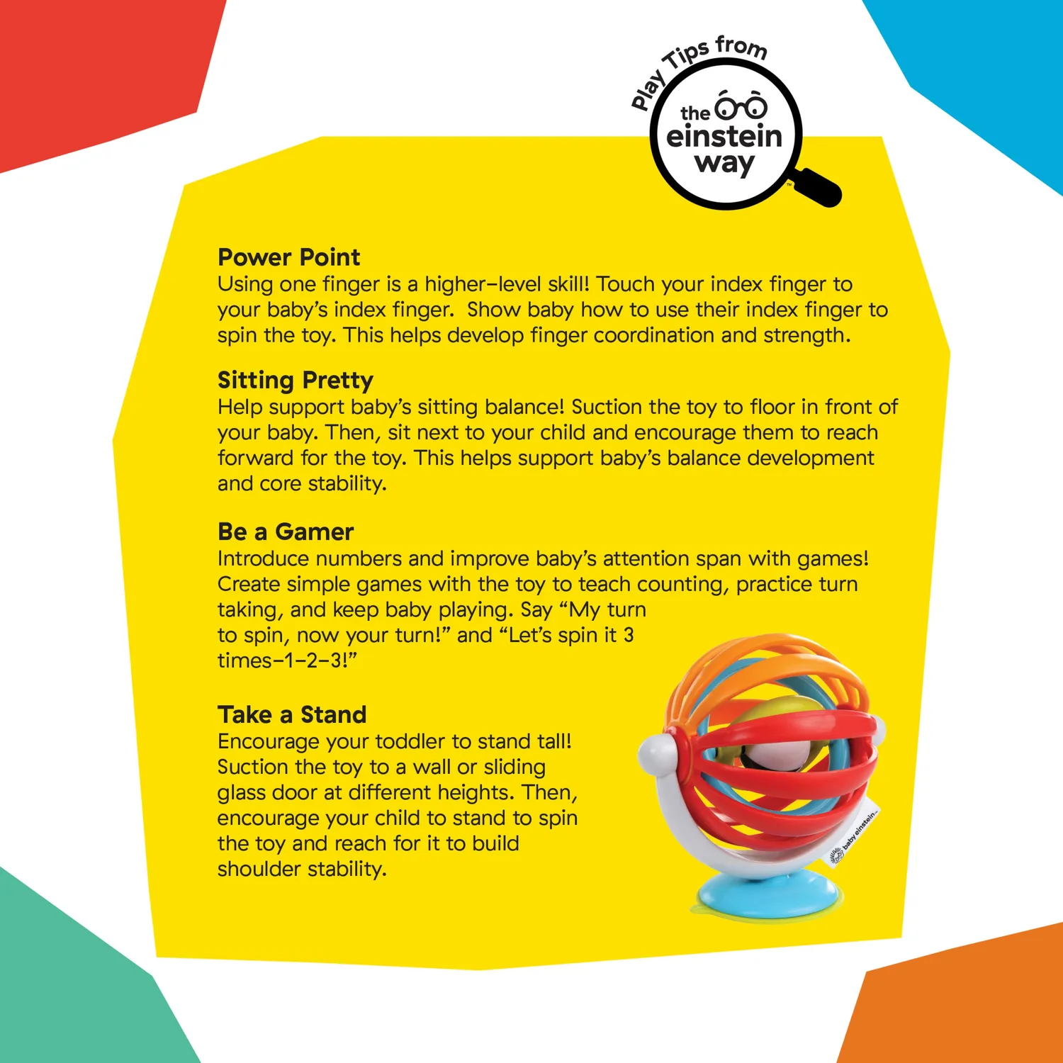 Baby Einstein Sticky Spinner Hochstuhl-Spielzeug Saugnapf