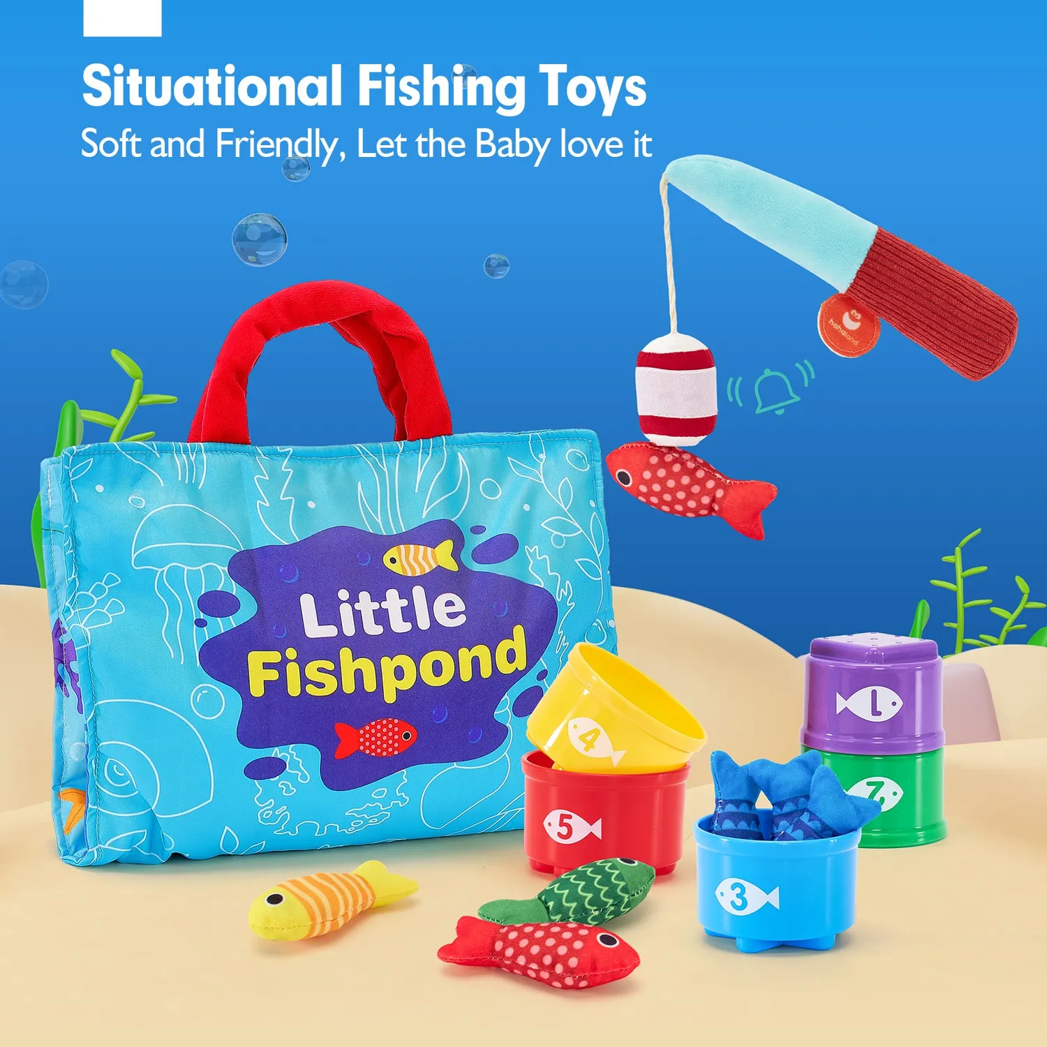hahaland Montessori Fishing Angelspiel 22-tlg Klett