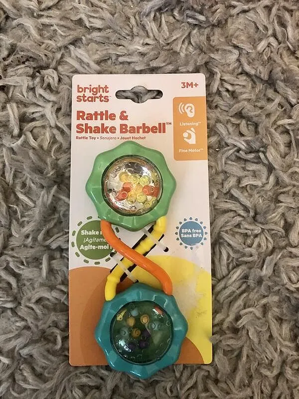 Bright Starts Rattle & Shake Barbell Rassel gelb-blau ab 3 Monaten