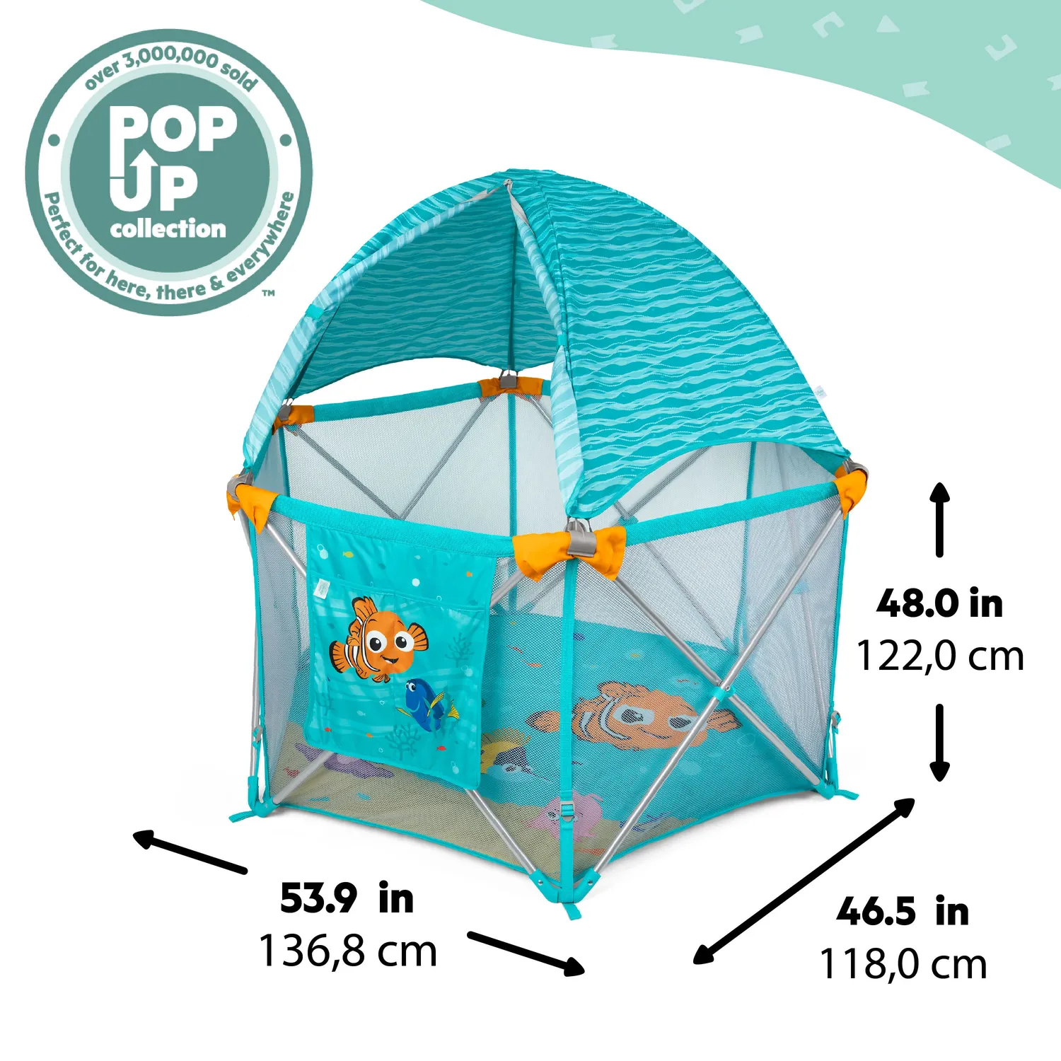 Disney Baby Nemo Pop N Play Laufstall tragbar mit Dach 6-24 Monate