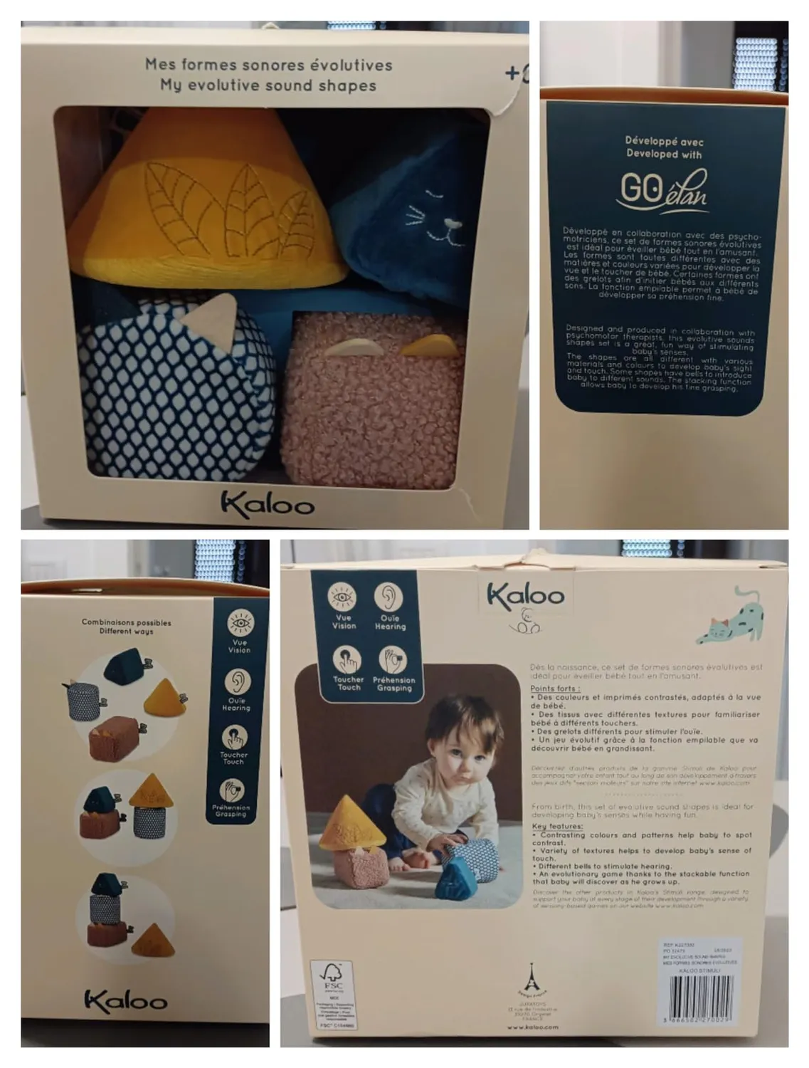 Kaloo Stimuli Stapelspiel 4 Klangformen Sensorik ab Geburt