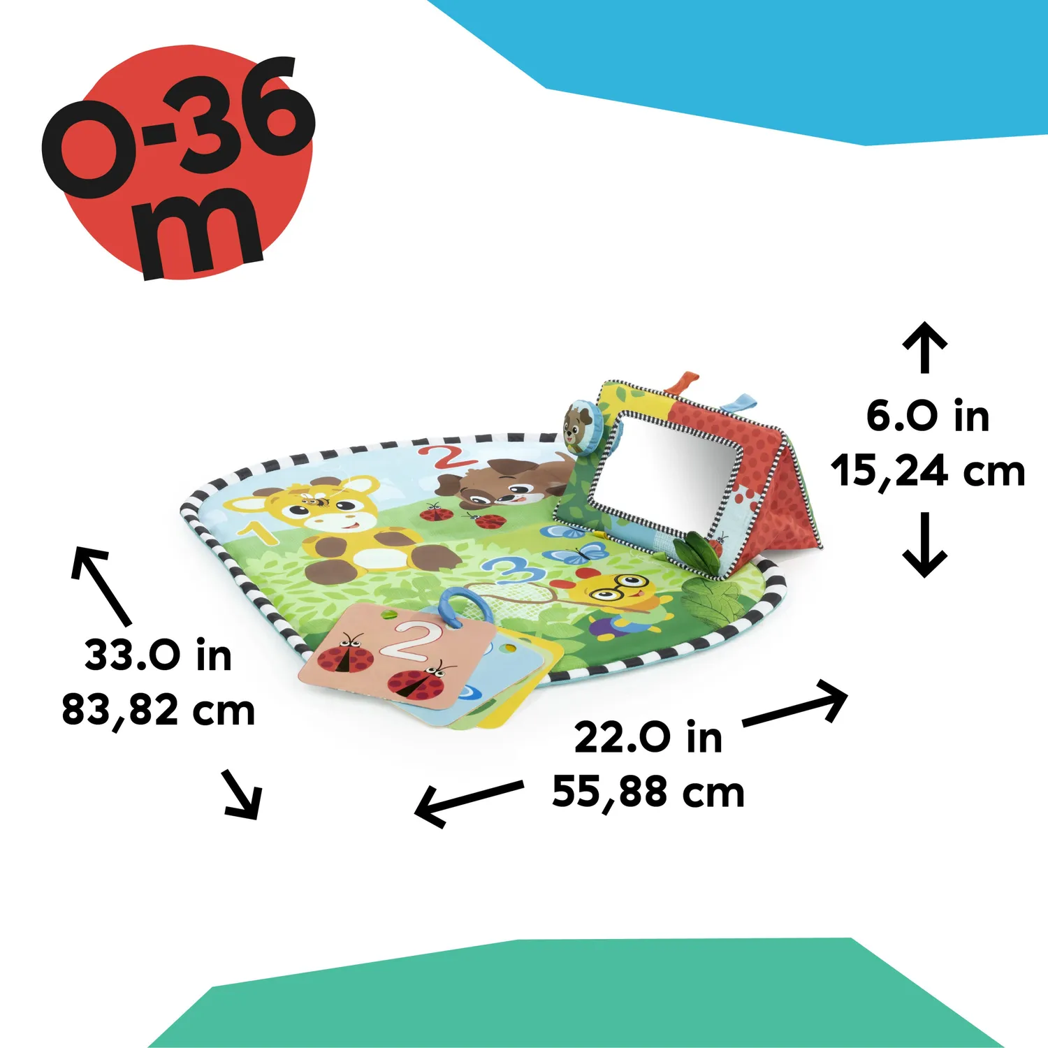 Baby Einstein Discovery Garden Krabbeldecke mit Spiegel faltbar