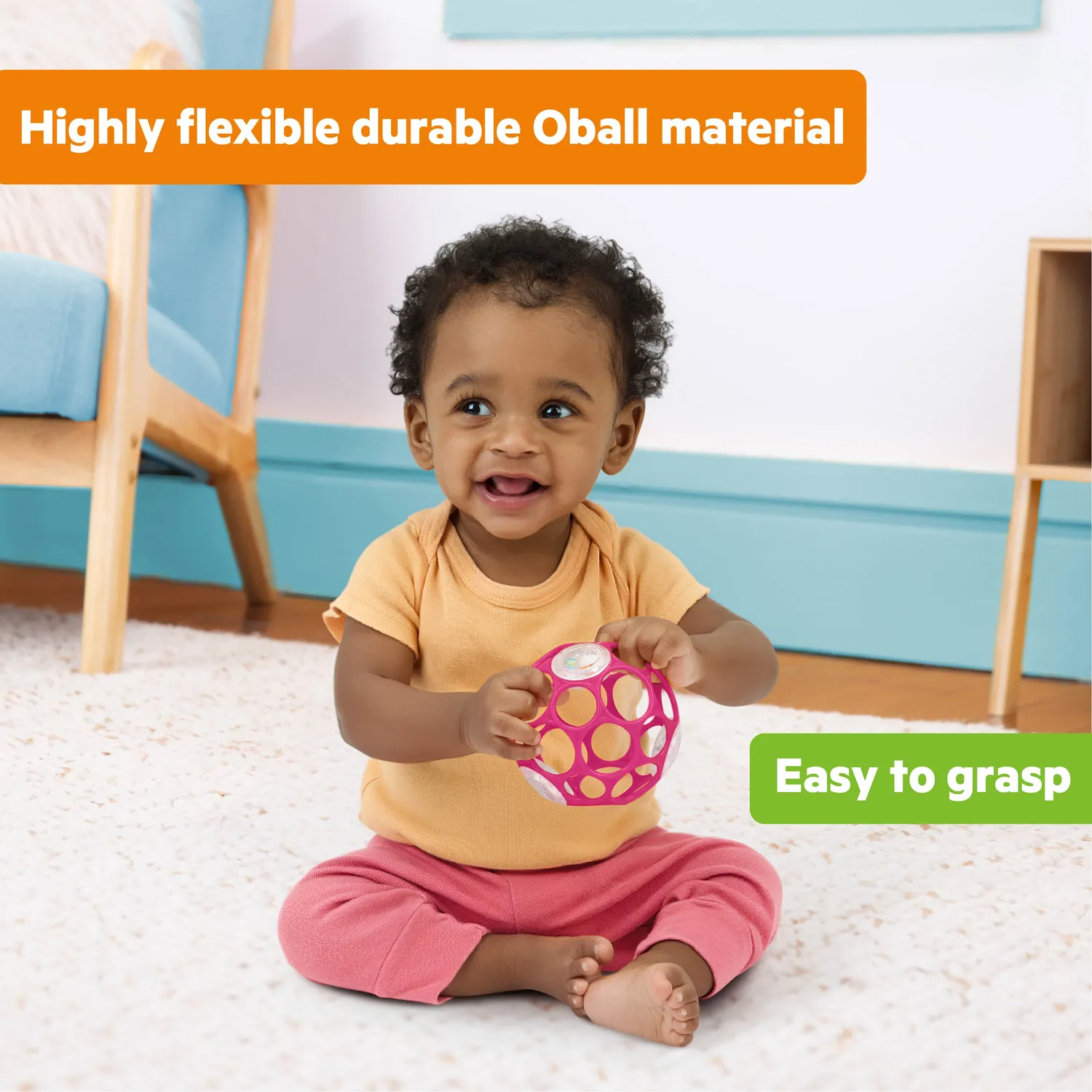Bright Starts Oball Rasselball Pink 10 cm