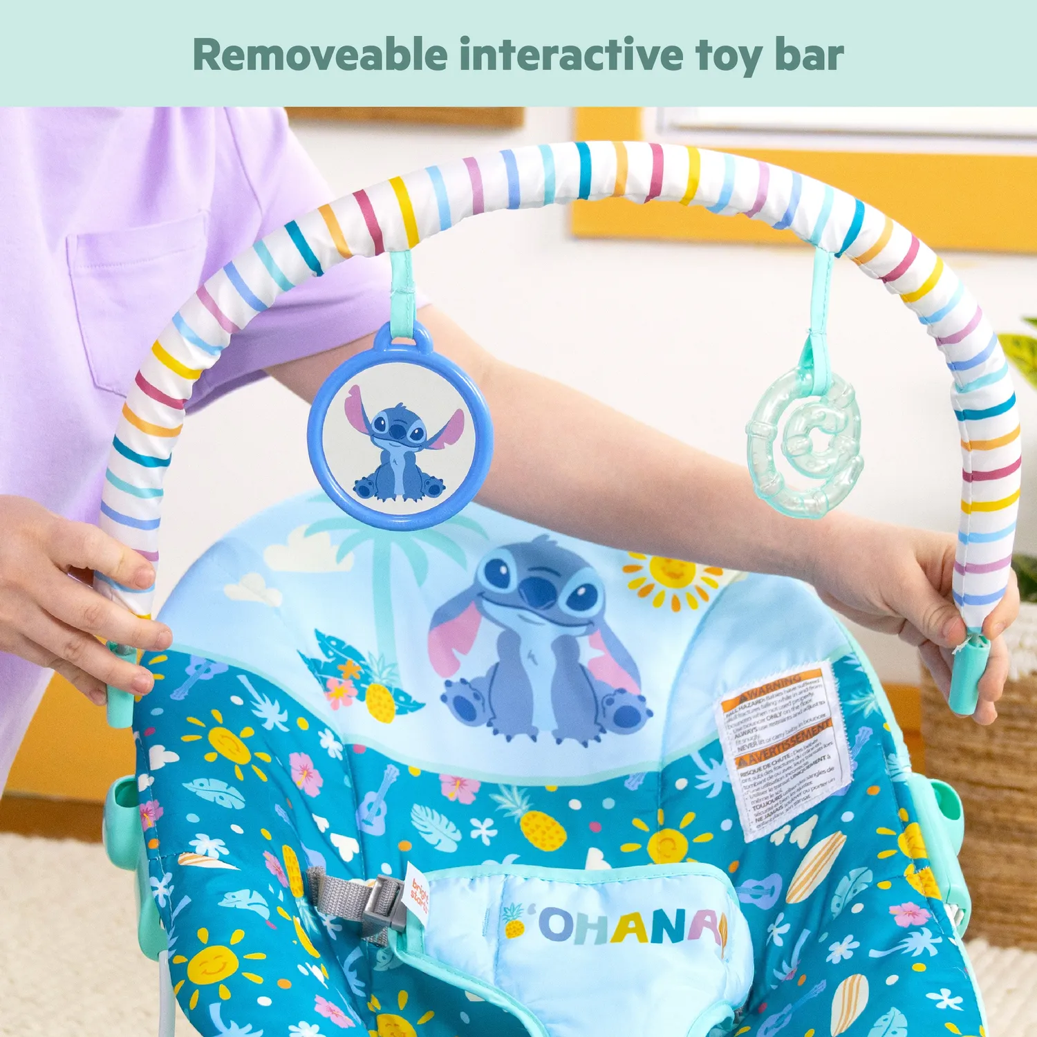 Bright Starts Disney Baby Stitch Ohana Babywippe Vibration