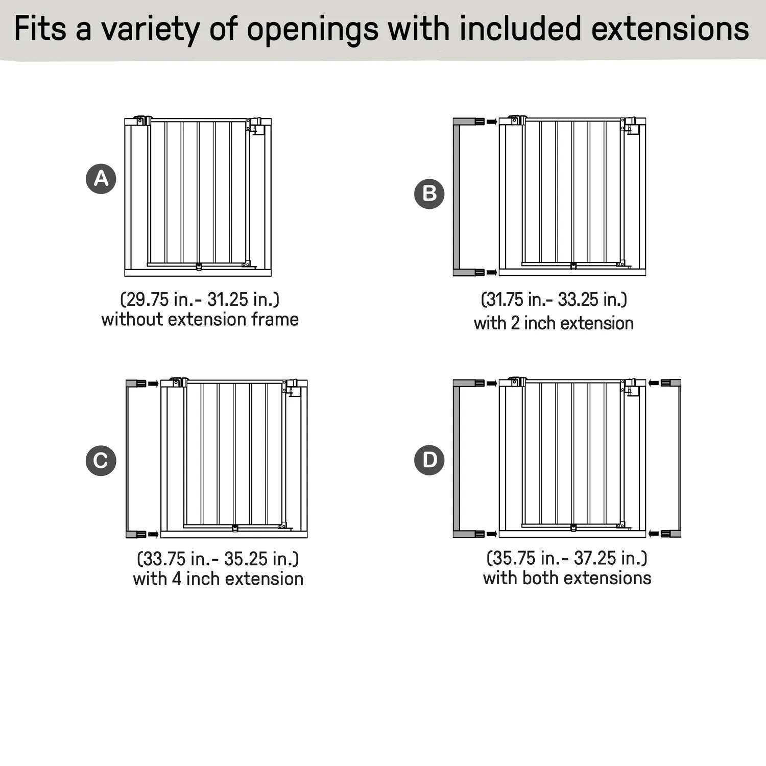 Ingenuity Doorway 37W Baby-Absperrgitter weiß 76-94 cm