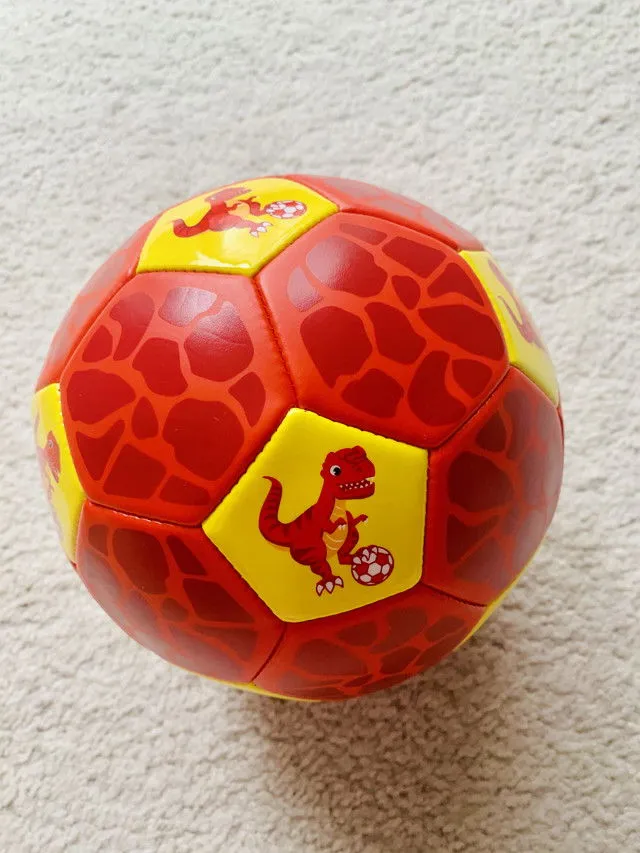 hahaland Dino Fußball Größe 3 mit Pumpe Rot Gelb