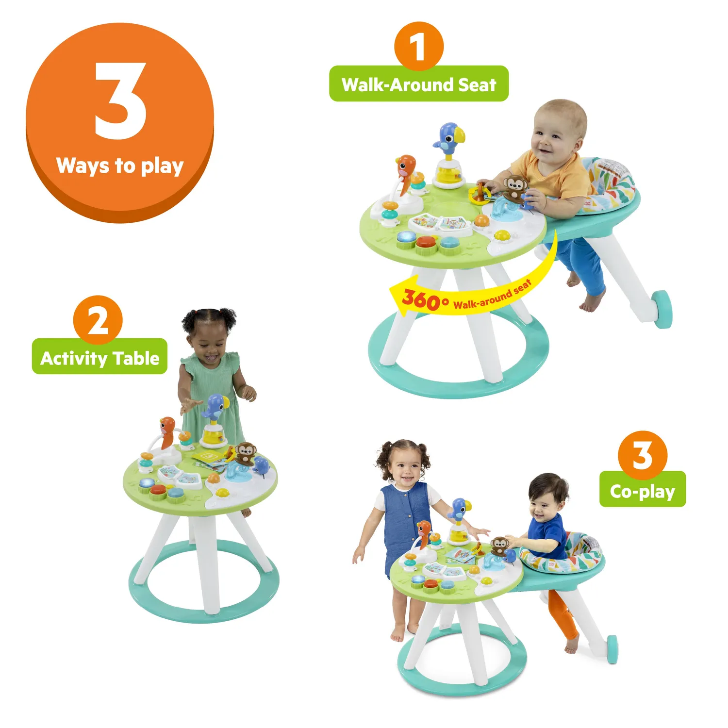 Bright Starts Around We Go 2-in-1 Aktivcenter Playful Paradise