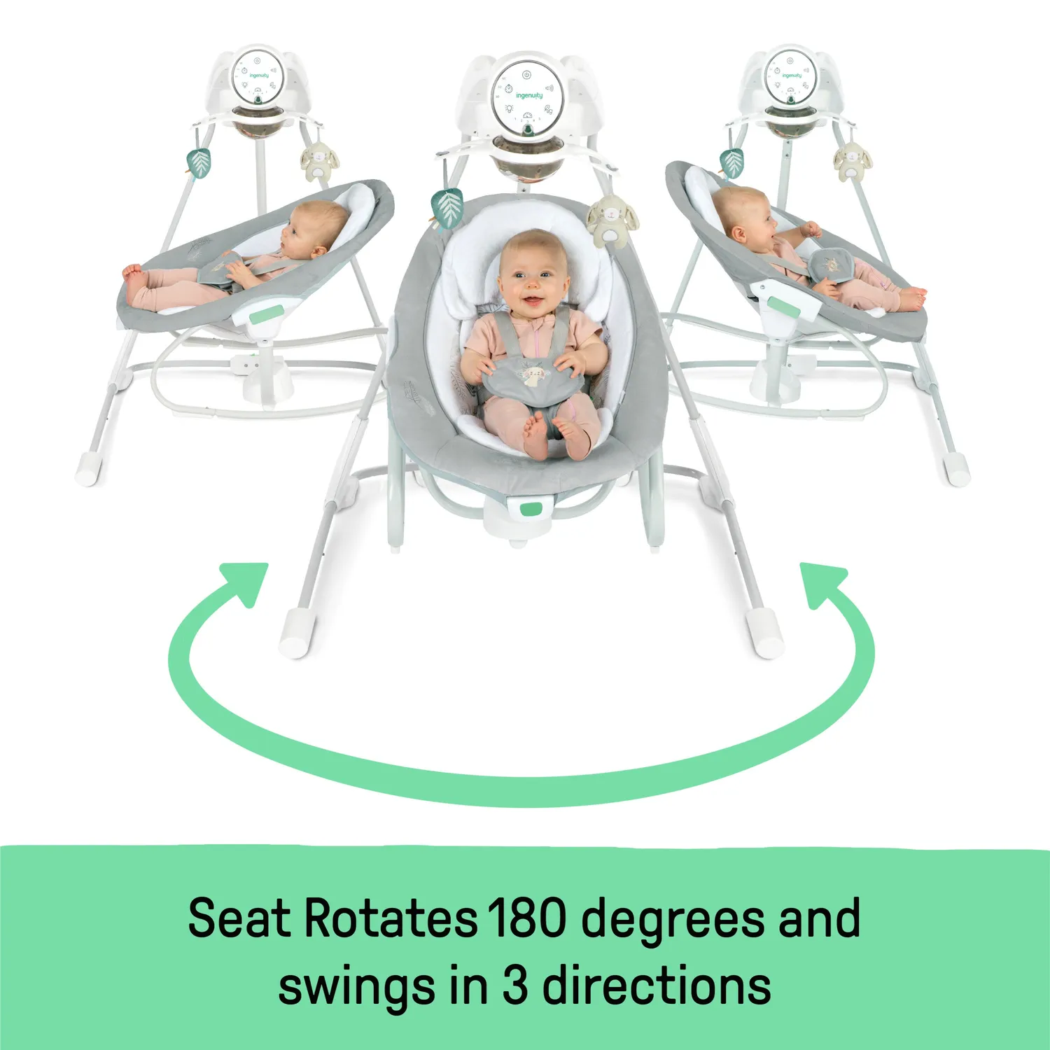 Ingenuity InLighten Soothing Swing Babyschaukel Remy 2-in-1