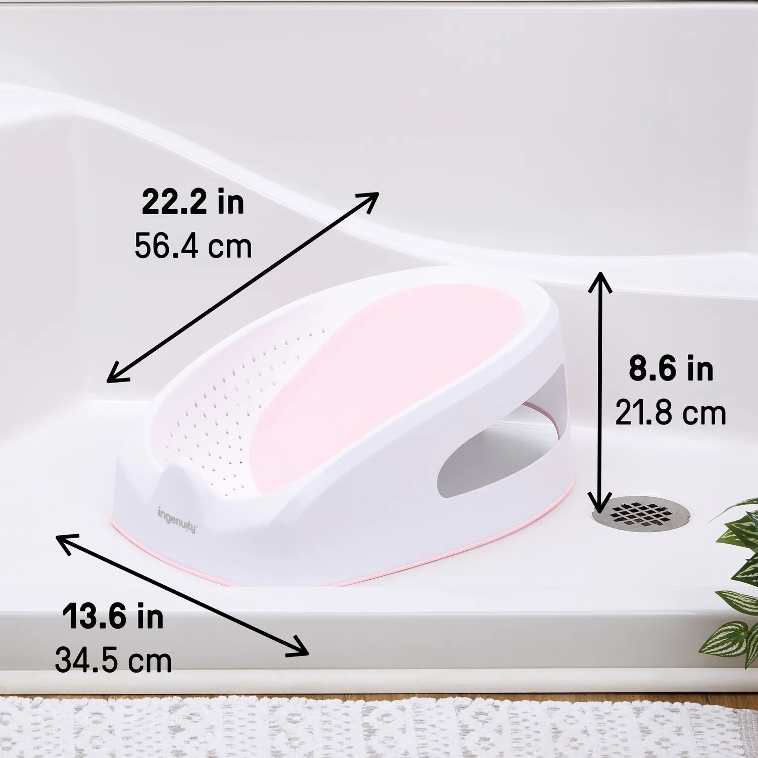 Ingenuity Easy Rinse Baby Badehilfe Pink rutschfest
