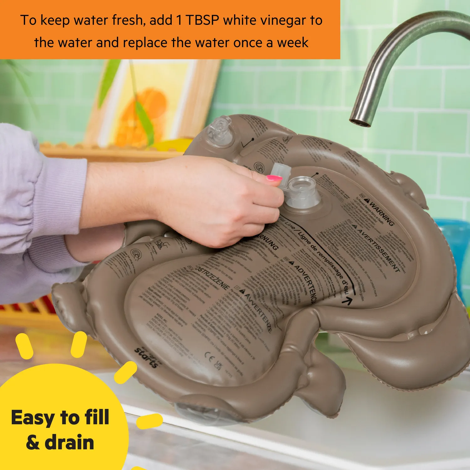 Bright Starts Hungry Monkey Tummy Time Wassermatte Wasser