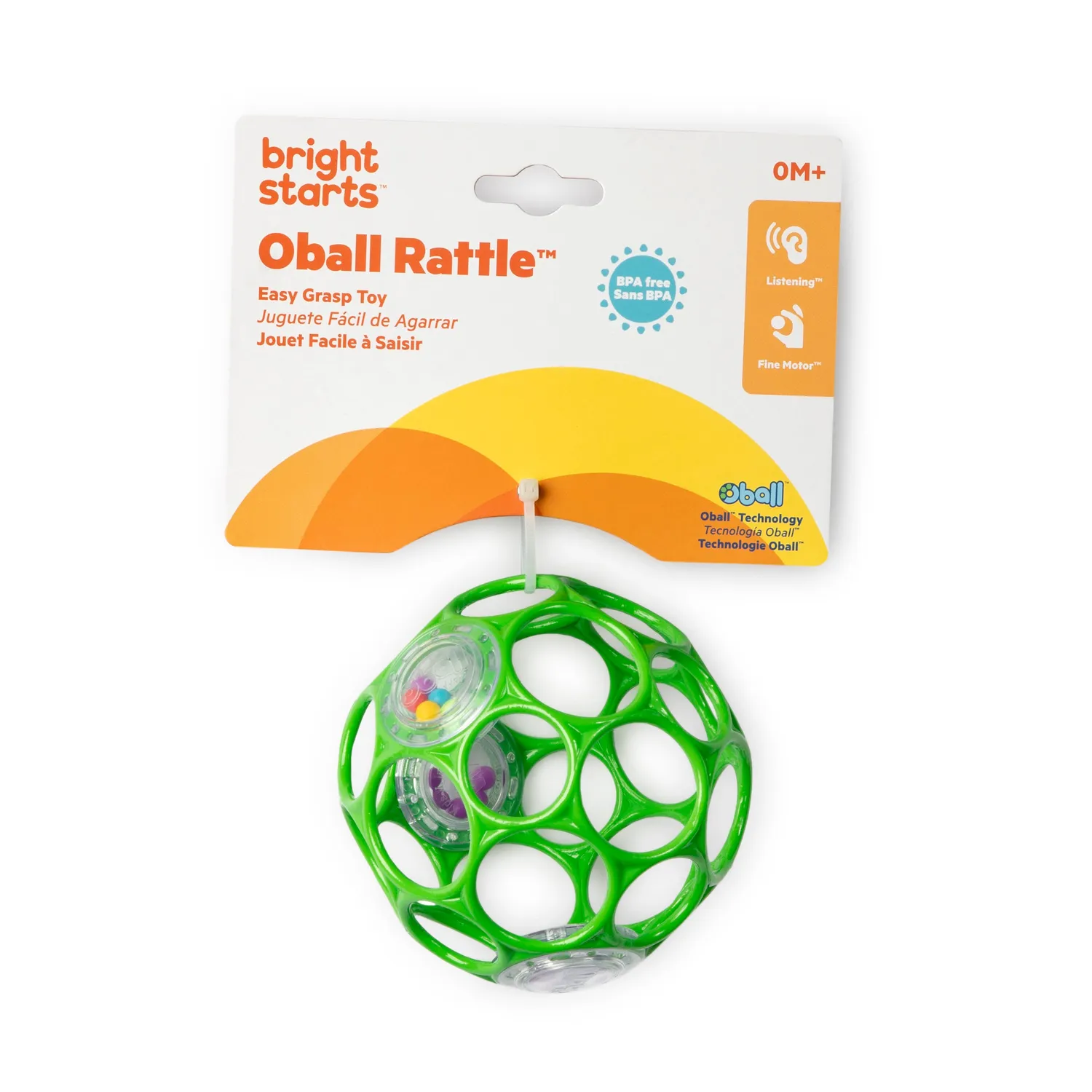 Bright Starts Oball Rassel Greifball Grün mit Perlen