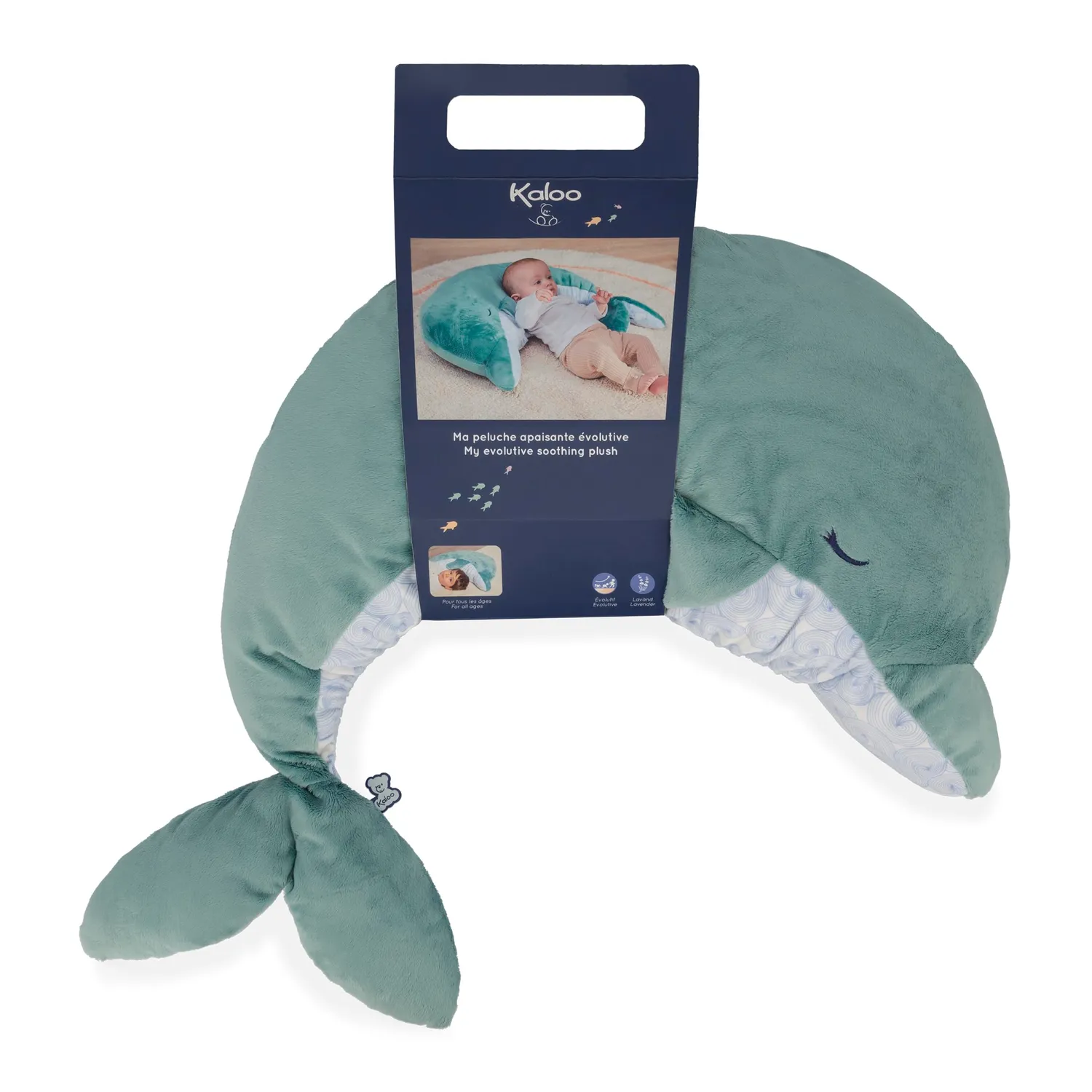 Kaloo Petit Calme Plüschdelfin Kuscheltier 60 cm grün