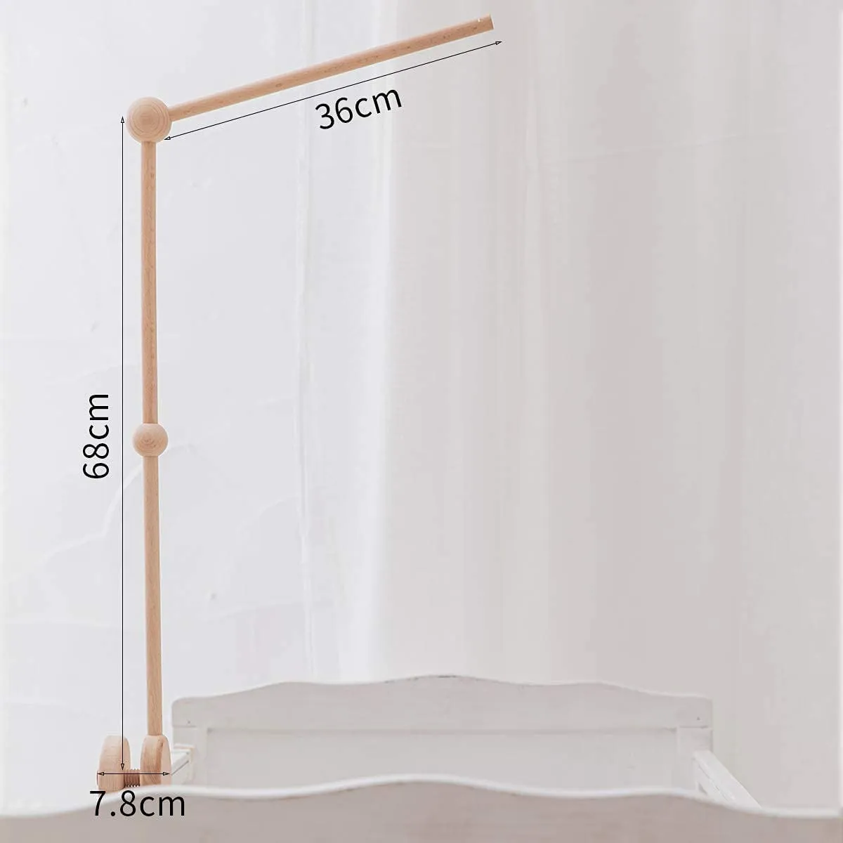 let's make Mobile-Halter Holz rund für Babybett