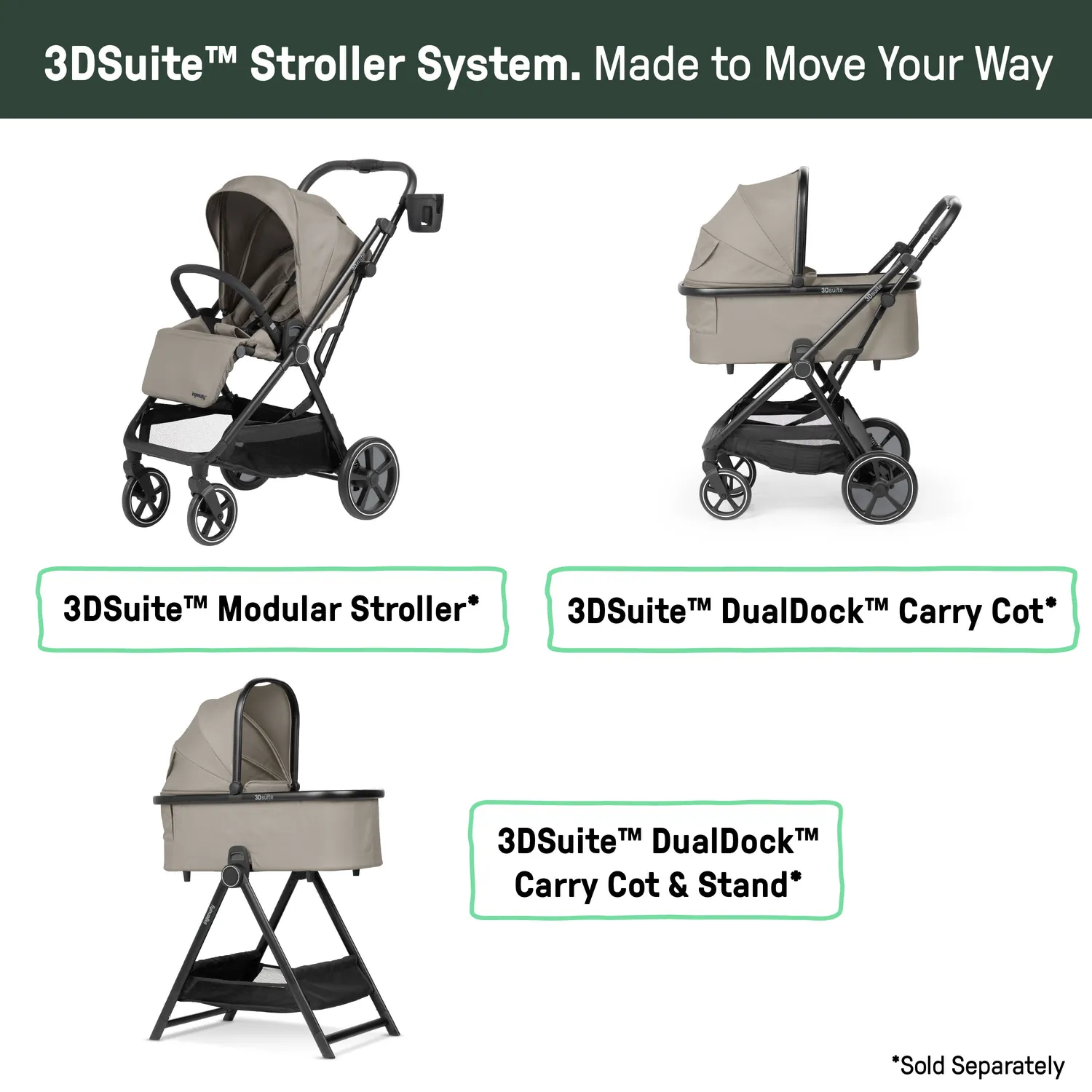 Ingenuity 3DSuite DualDock Tragewanne Babywanne Cashew