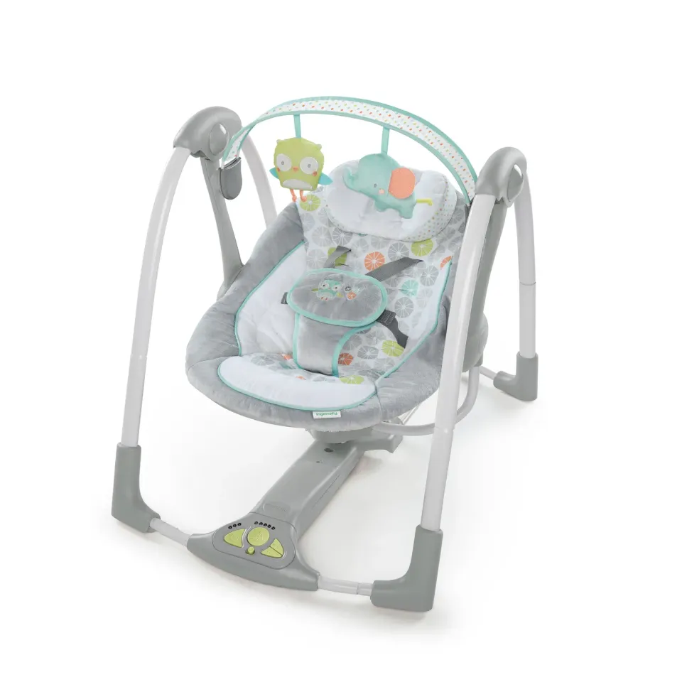 Ingenuity Swing n Go Portable Babyschaukel Hugs & Hoots 5-Stufen
