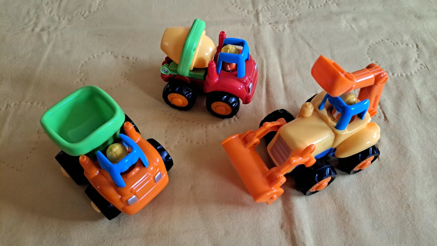HOLA Baustellenfahrzeuge Spielzeugauto 4er-Set Reibungsantrieb