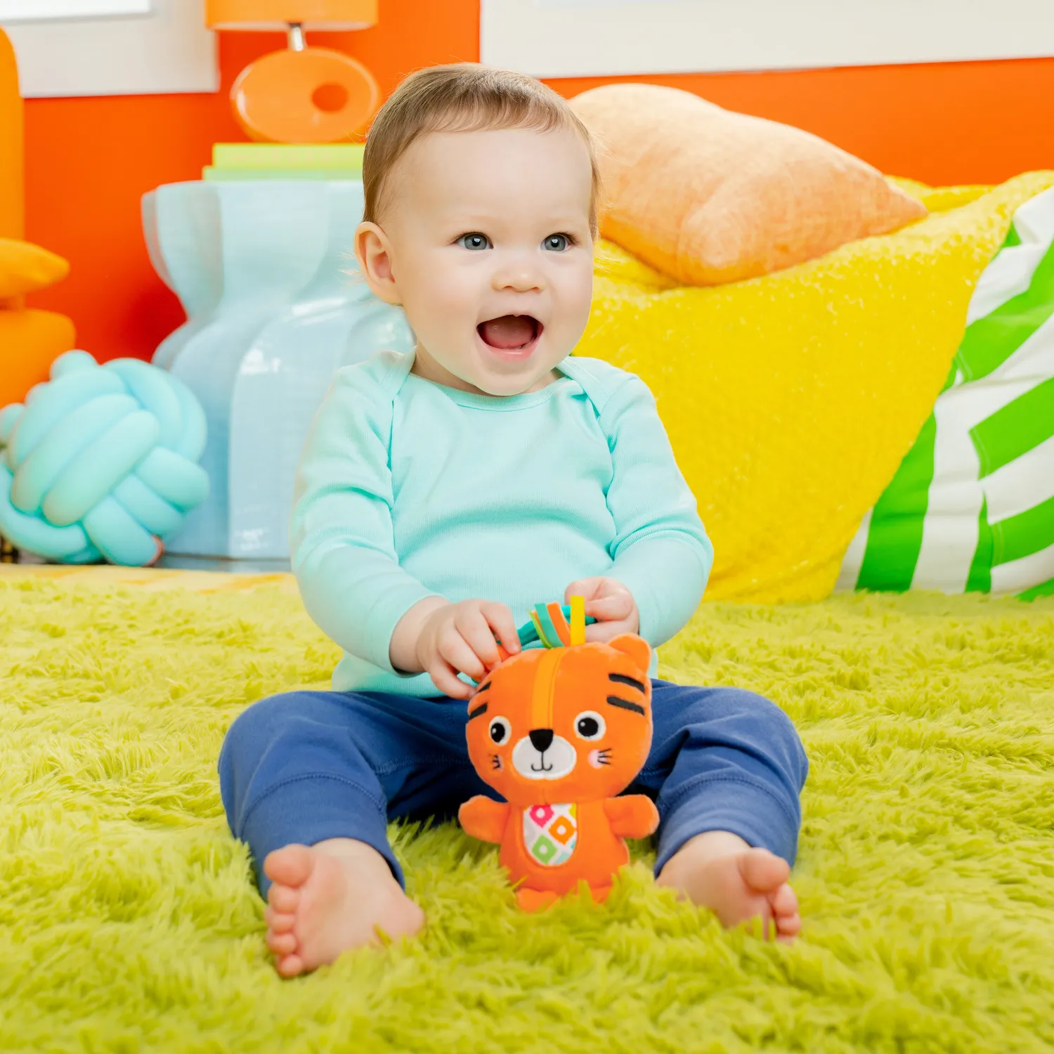 Bright Starts Jingle Joy Rassel Tiger Neugeborene