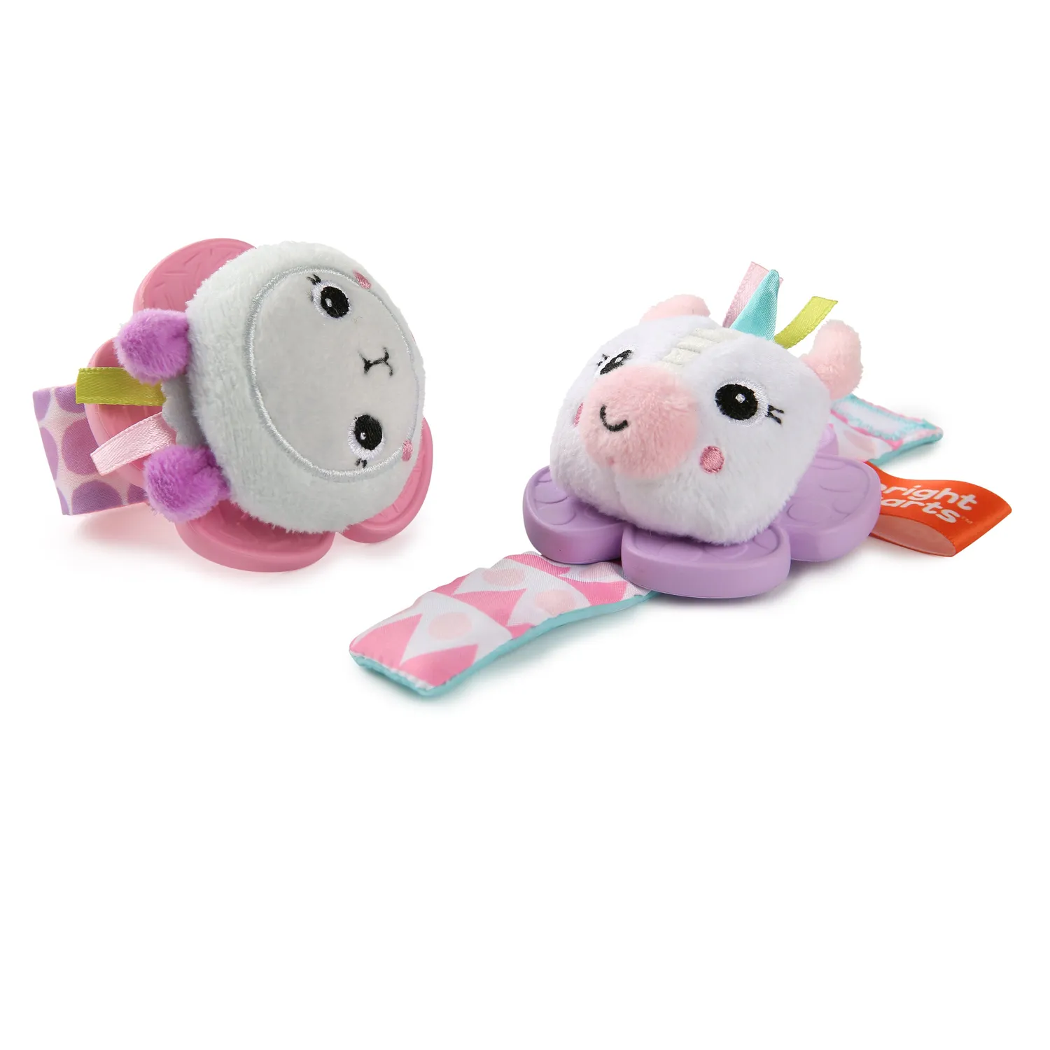 Bright Starts Rattle & Teethe Rassel Einhorn & Lama 2er
