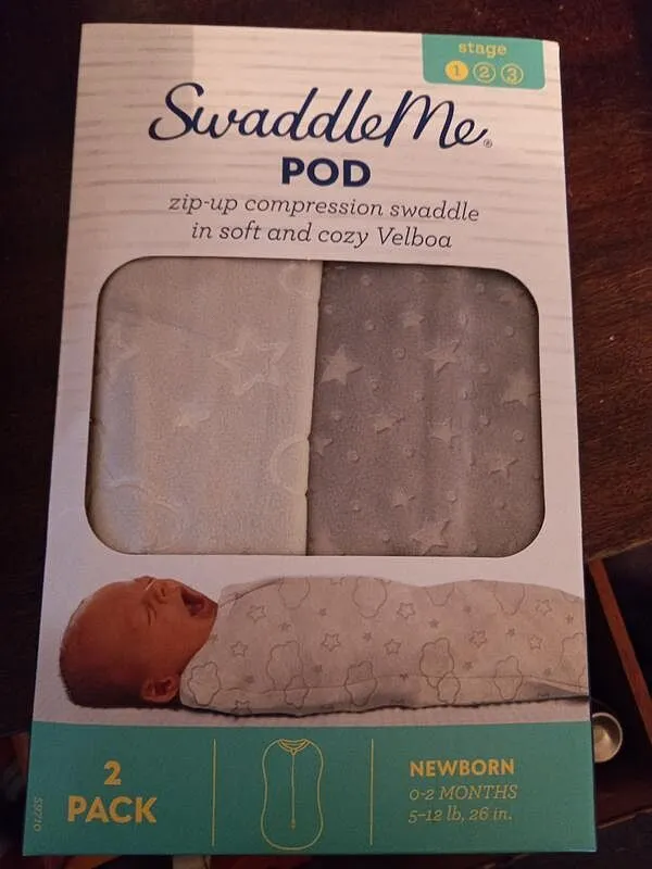 SwaddleMe Pod Pucksack Neugeborene 0-2 Monate 2er Wolken